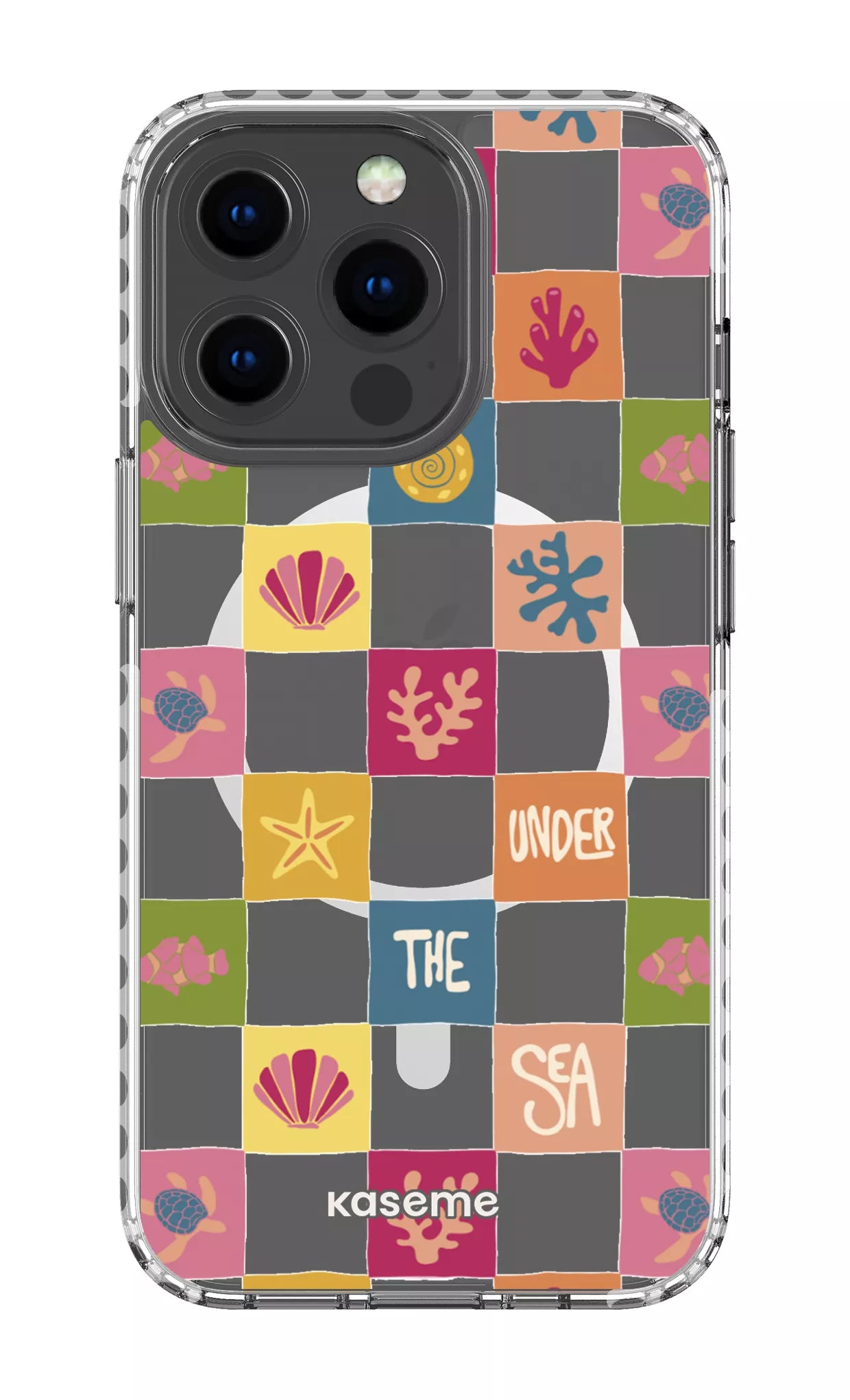 iPhone 13 Pro Clear Case Magsafe - White Under the sea Clear Case -