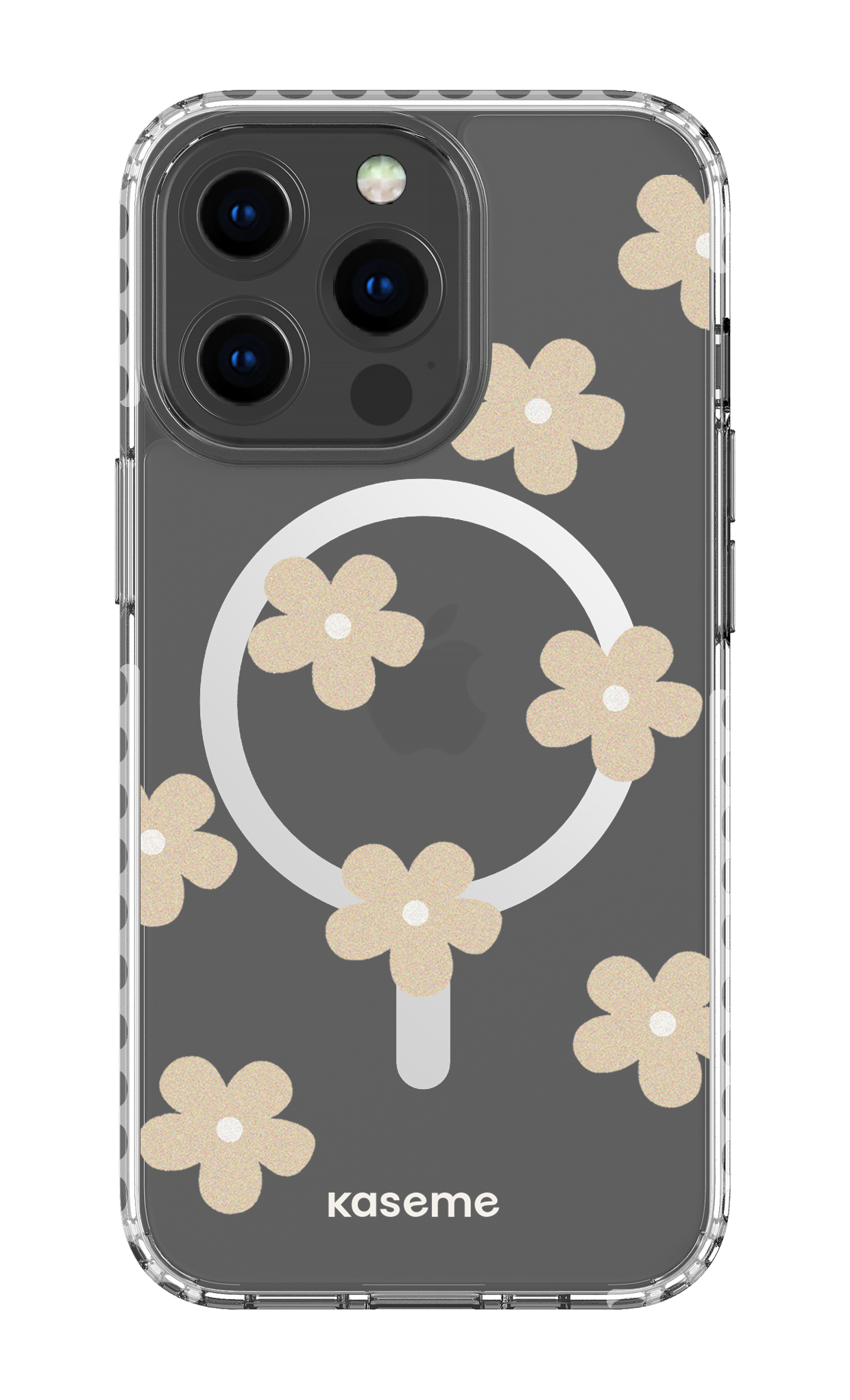 iPhone 13 Pro Clear Case Magsafe - White Woodstock Beige Clear Case -