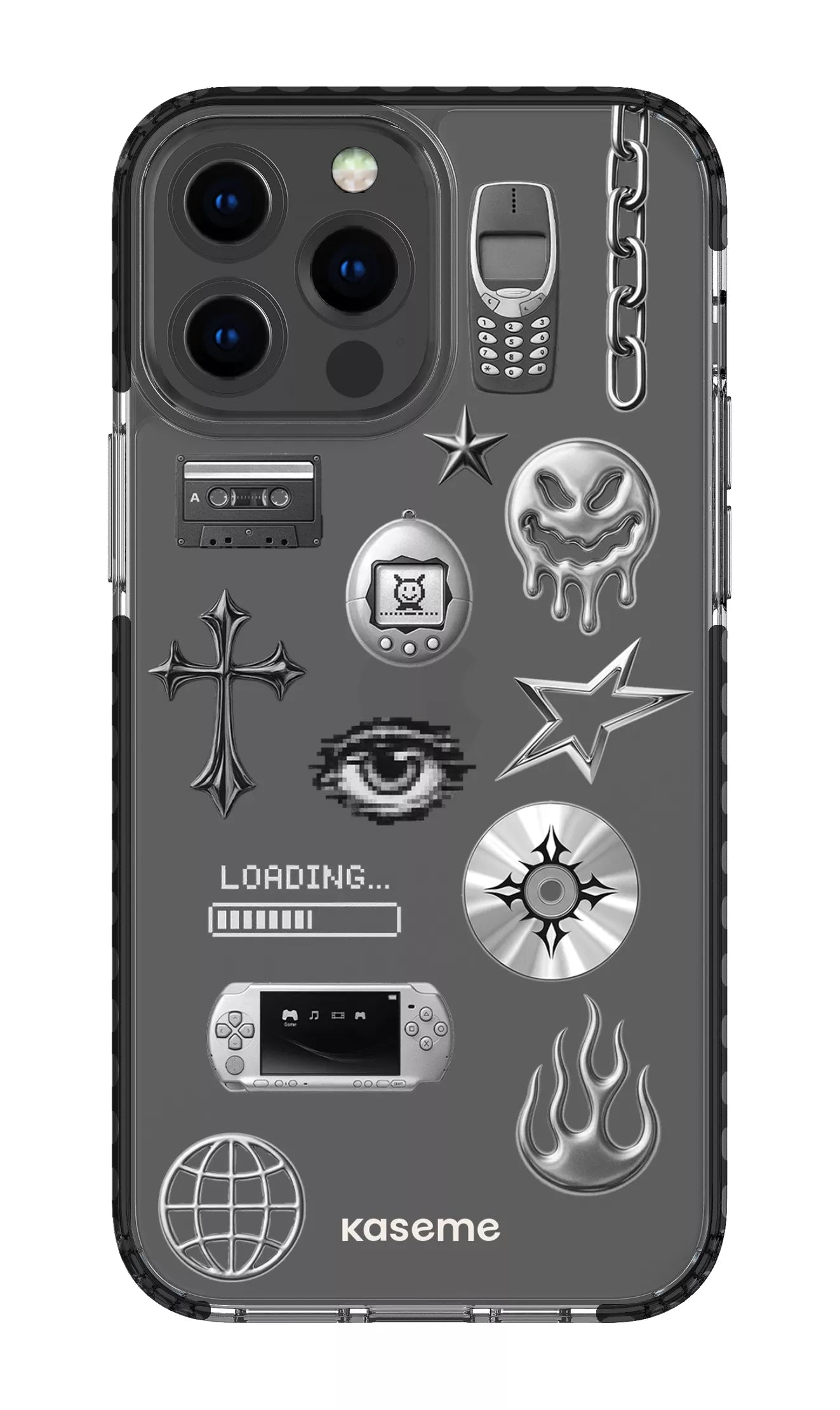 iPhone 13 Pro Max Clear Case - Black Chrome Clear Case -