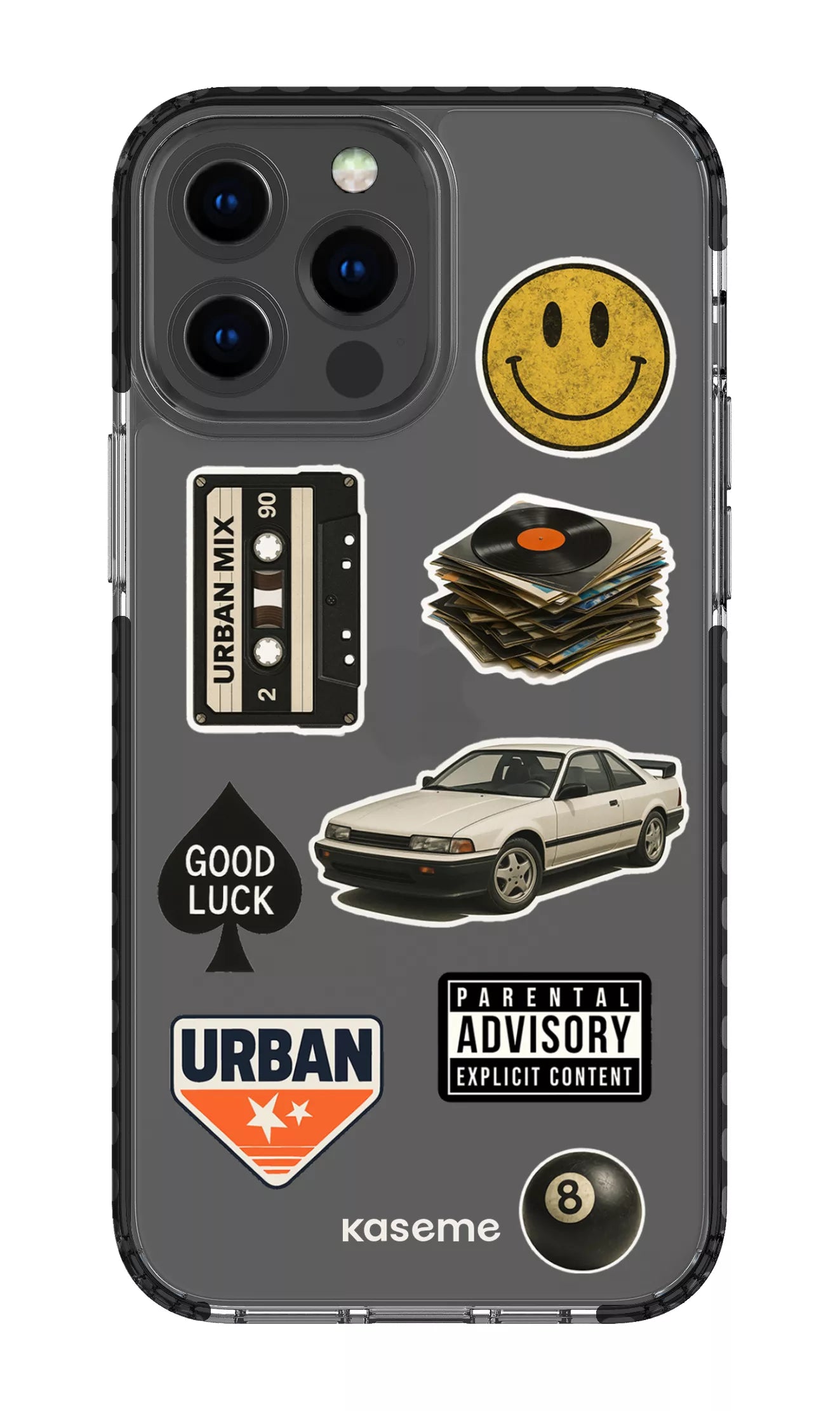 iPhone 13 Pro Max Clear Case - Black Downtown Clear Case -