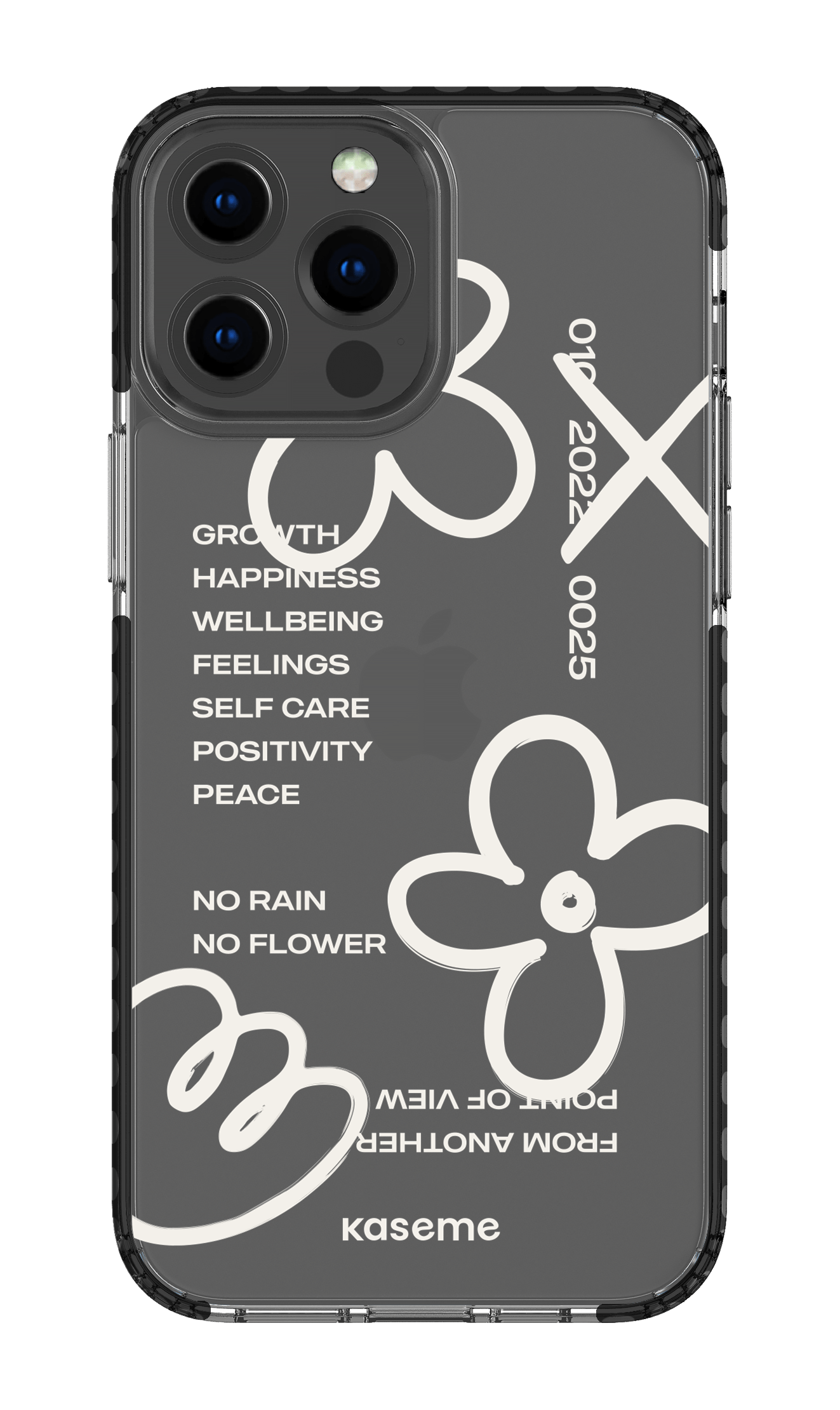 iPhone 13 Pro Max Clear Case - Black Feelings white clear case -