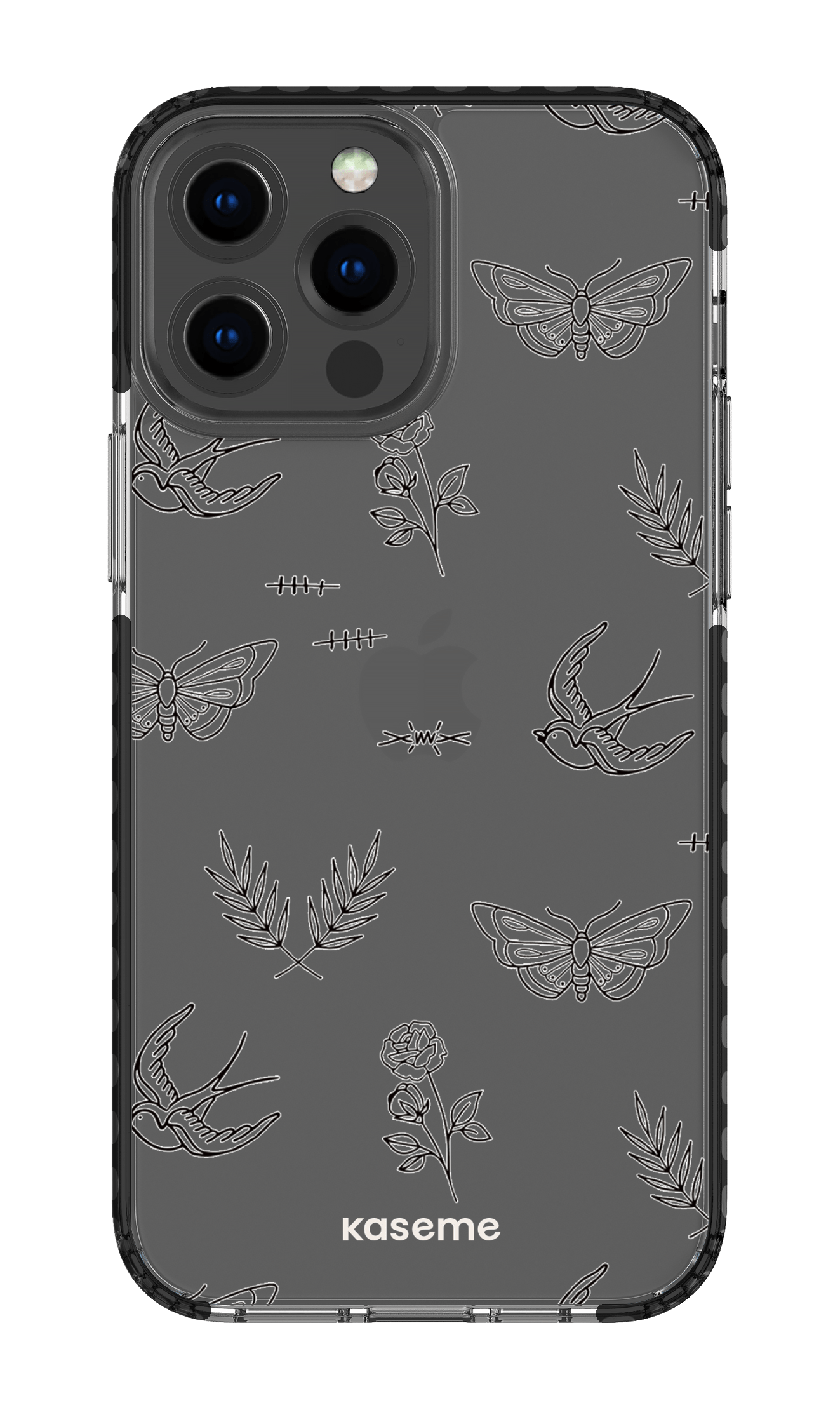 iPhone 13 Pro Max Clear Case - Black Ink Clear Case -