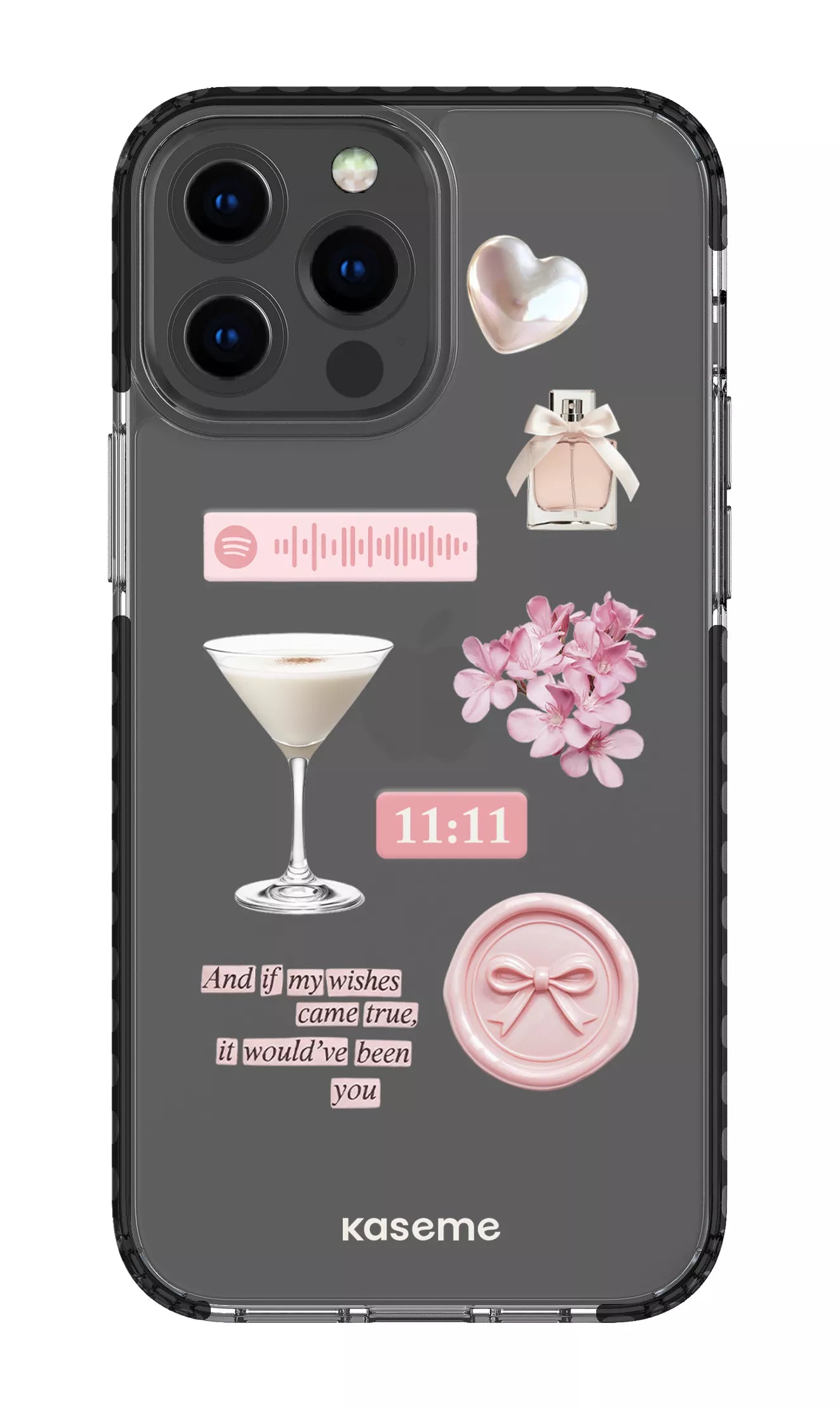 iPhone 13 Pro Max Clear Case - Black Love Letters Clear Case -