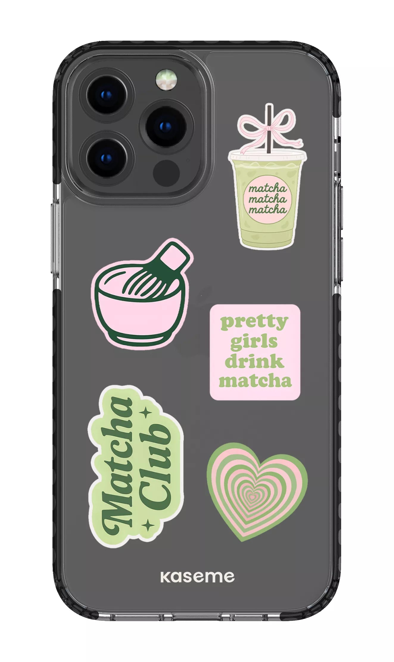iPhone 13 Pro Max Clear Case - Black Matcha Clear Case -