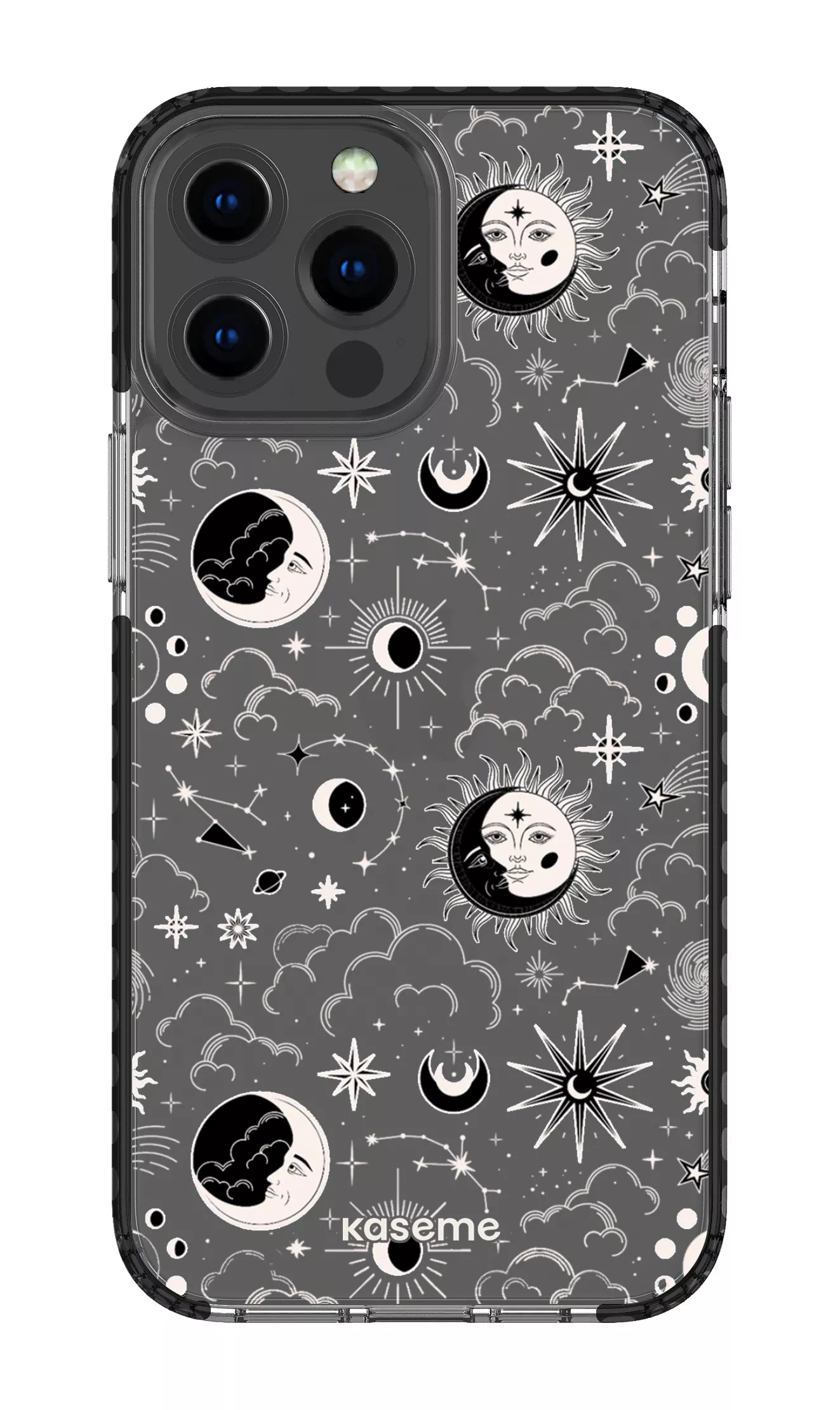 iPhone 13 Pro Max Clear Case - Black Milky Way White Clear Case -