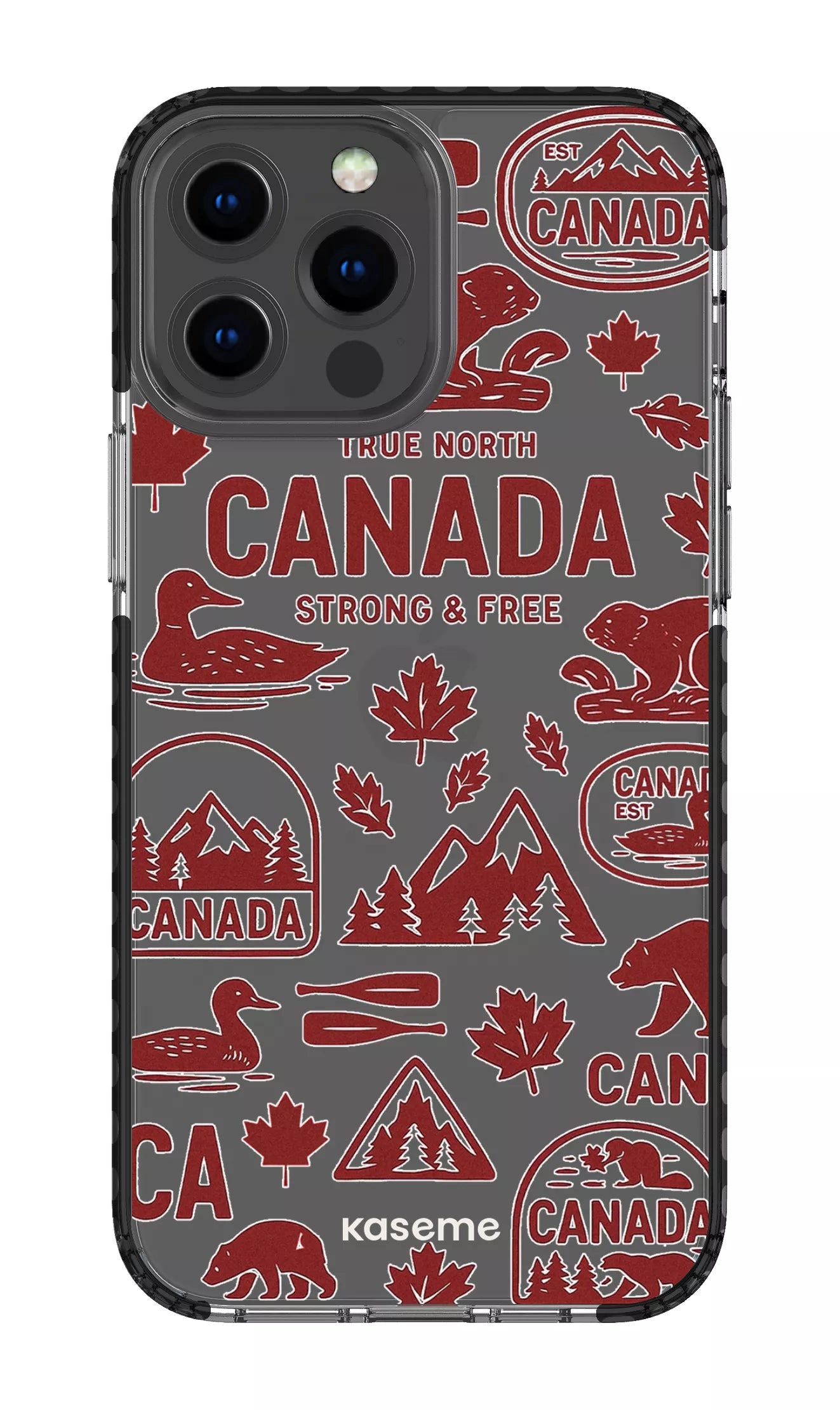 iPhone 13 Pro Max Clear Case - Black Oh Canada Clear Case -