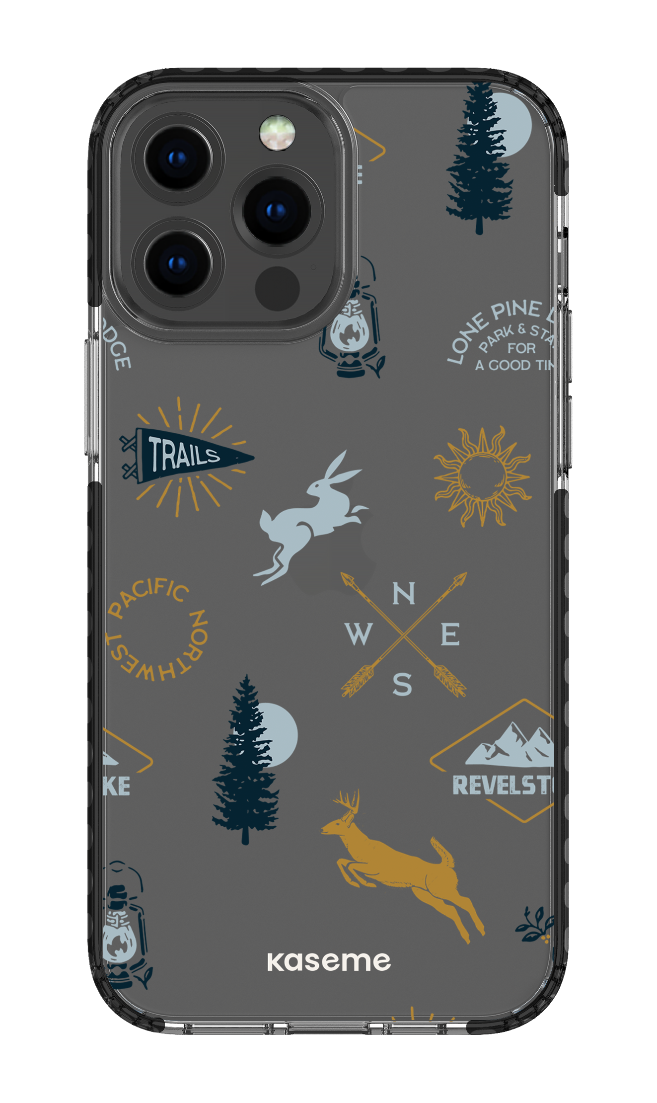 iPhone 13 Pro Max Clear Case - Black Revelstoke white clear case -