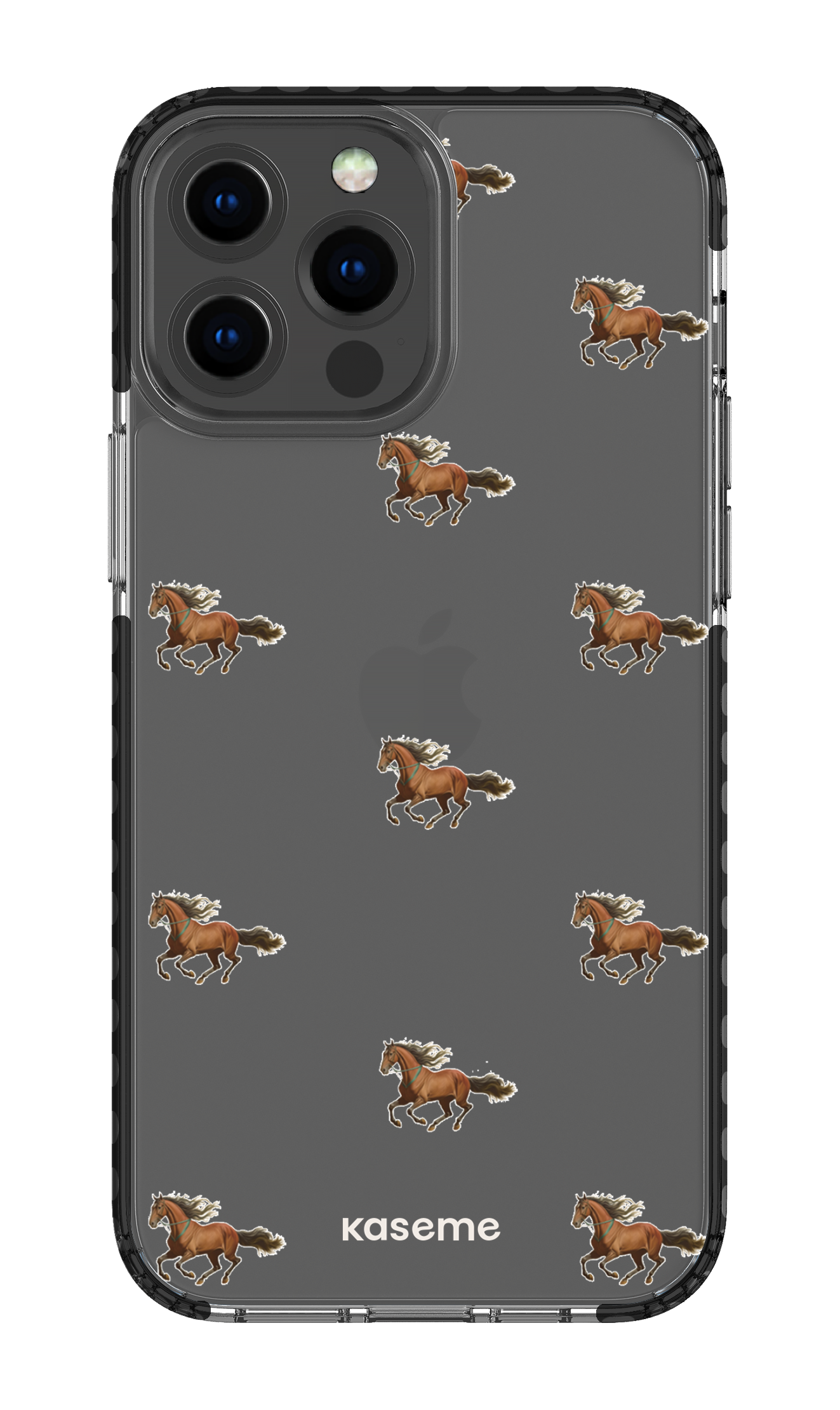 iPhone 13 Pro Max Clear Case - Black Saddle Clear Case -