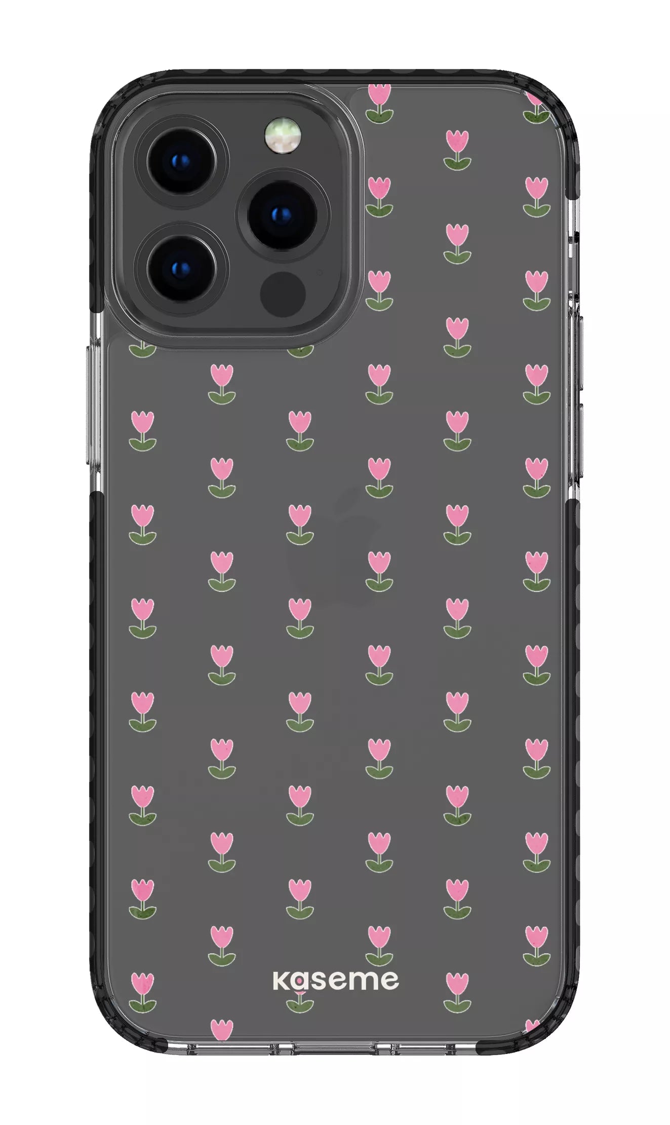 iPhone 13 Pro Max Clear Case - Black Triumph Pink Clear Case -