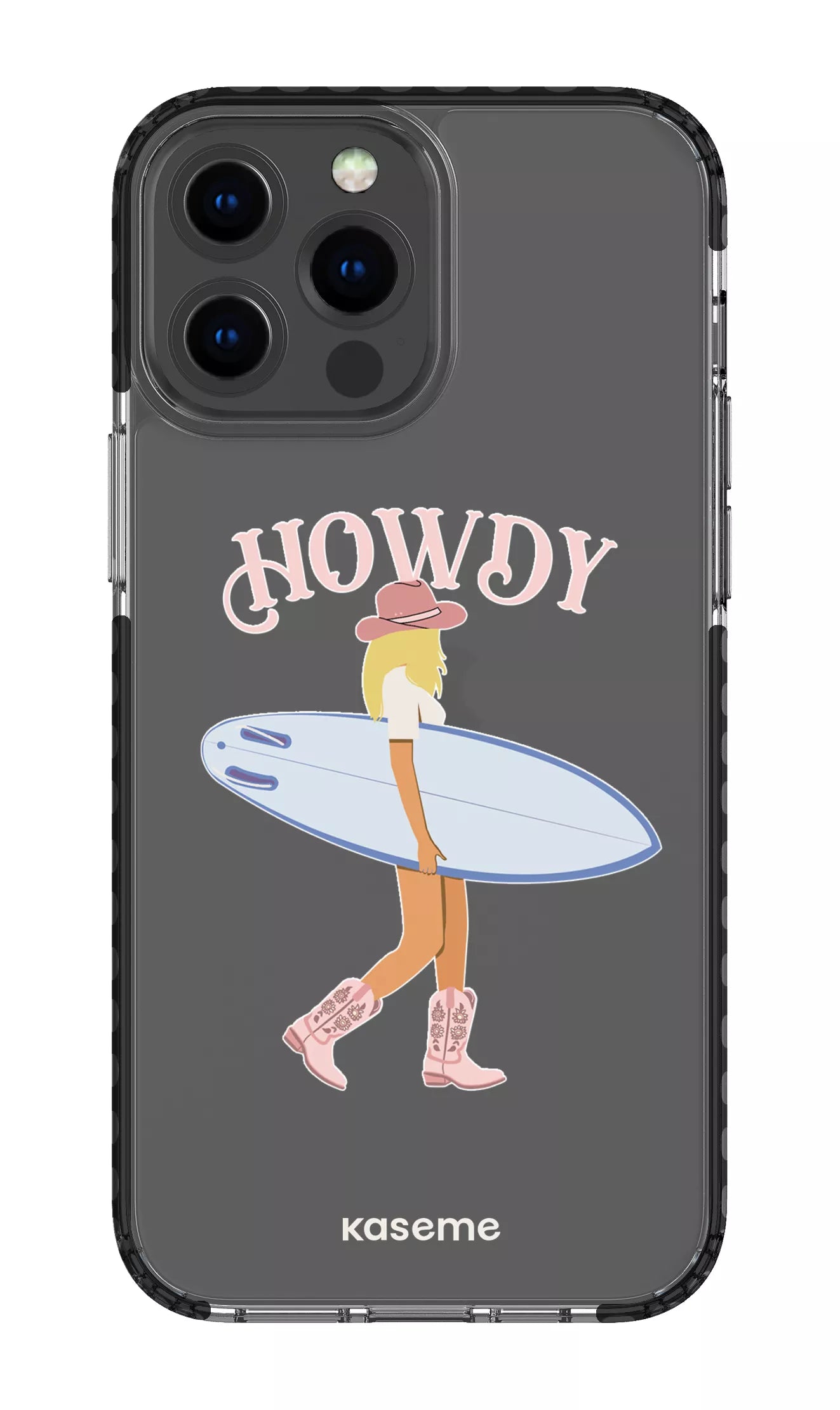 iPhone 13 Pro Max Clear Case - Black Westsea Pink Clear Case -