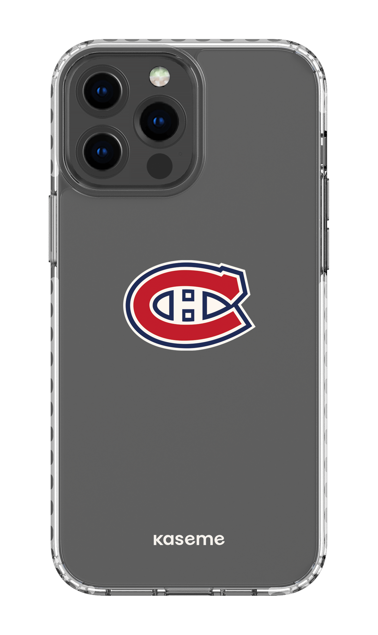 iPhone 13 Pro Max Clear Case - White Canadiens Logo Clear -