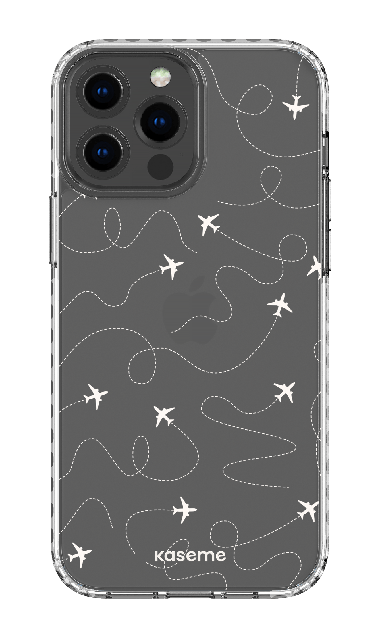 iPhone 13 Pro Max Clear Case - White Globetrotter Clear Case -