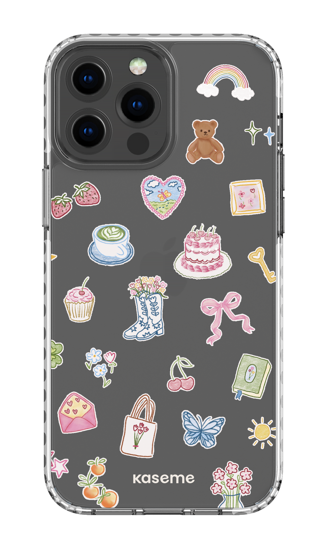 iPhone 13 Pro Max Clear Case - White Poetry Clear Case -