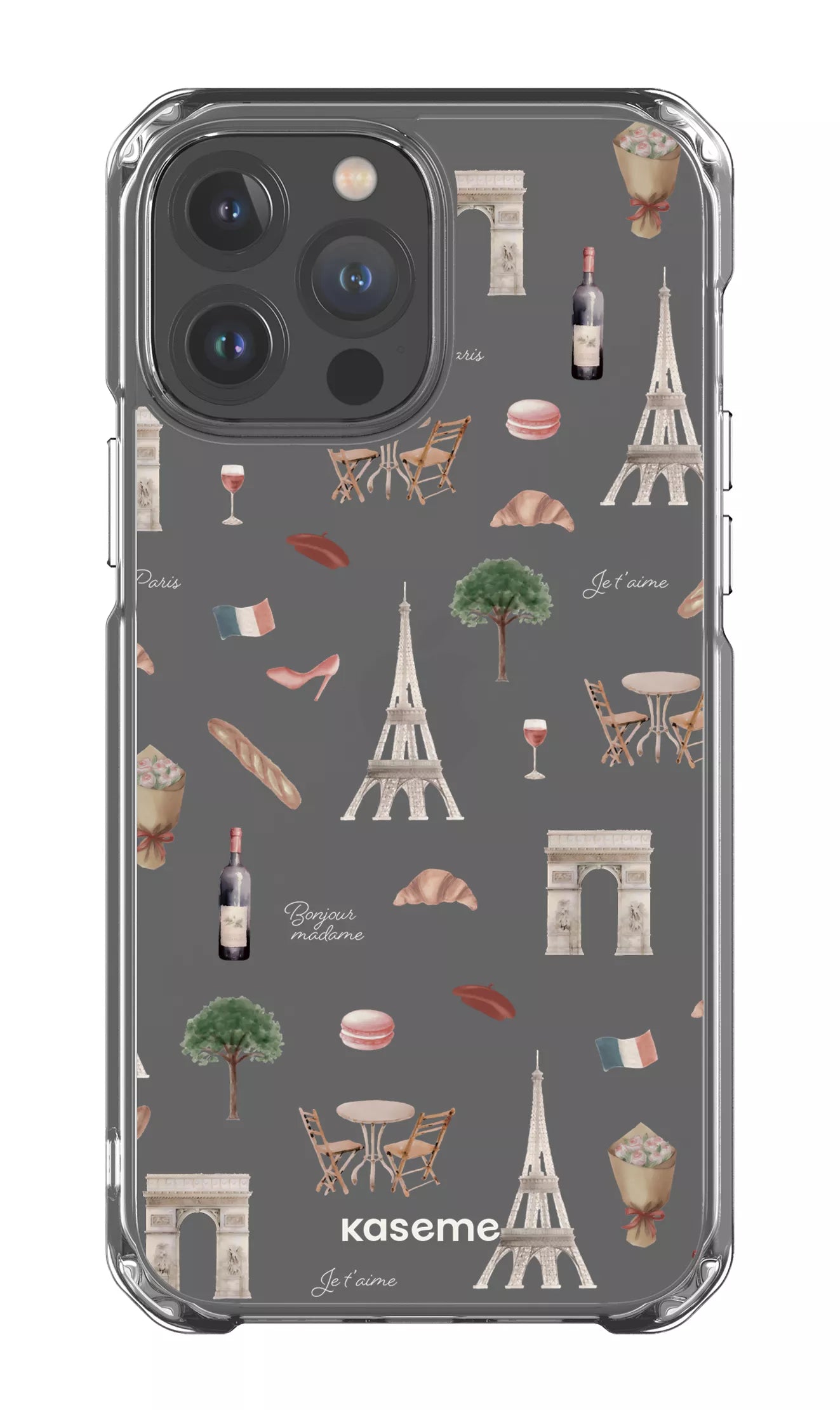 iPhone 13 Pro Max Clear Case Je t'aime Paris Clear Case -