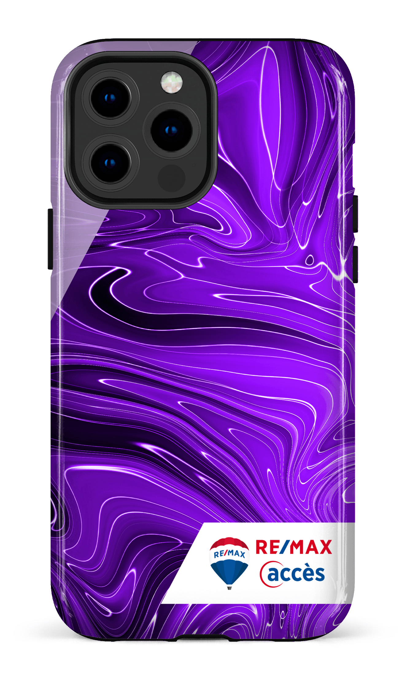 iPhone 13 Pro Max Tough Peinture marbrée sombre violette -