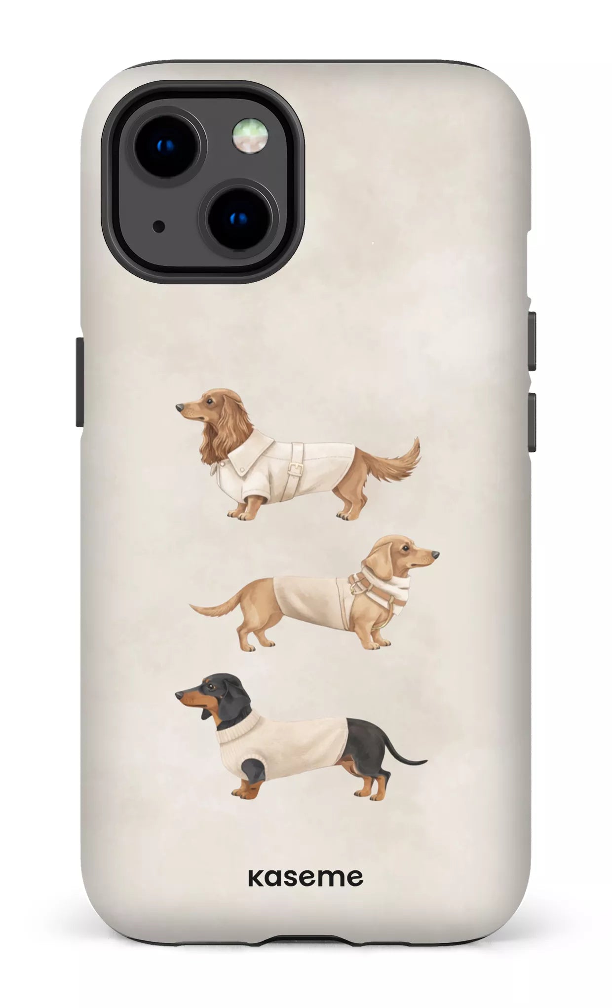 iPhone 13 Tough Matte Doxies Club Beige -