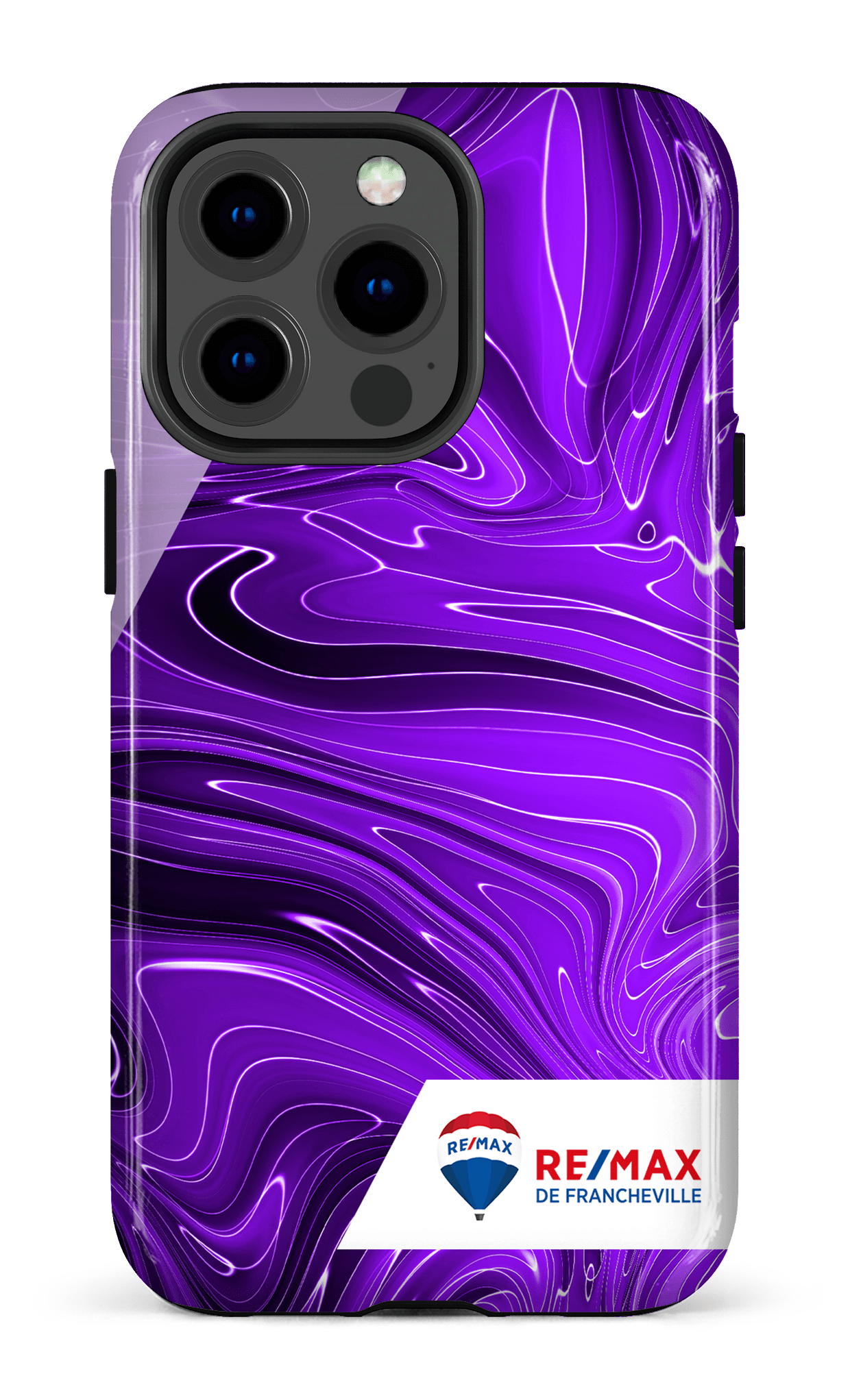 iPhone 13 pro Tough Peinture marbrée sombre violette de Francheville -