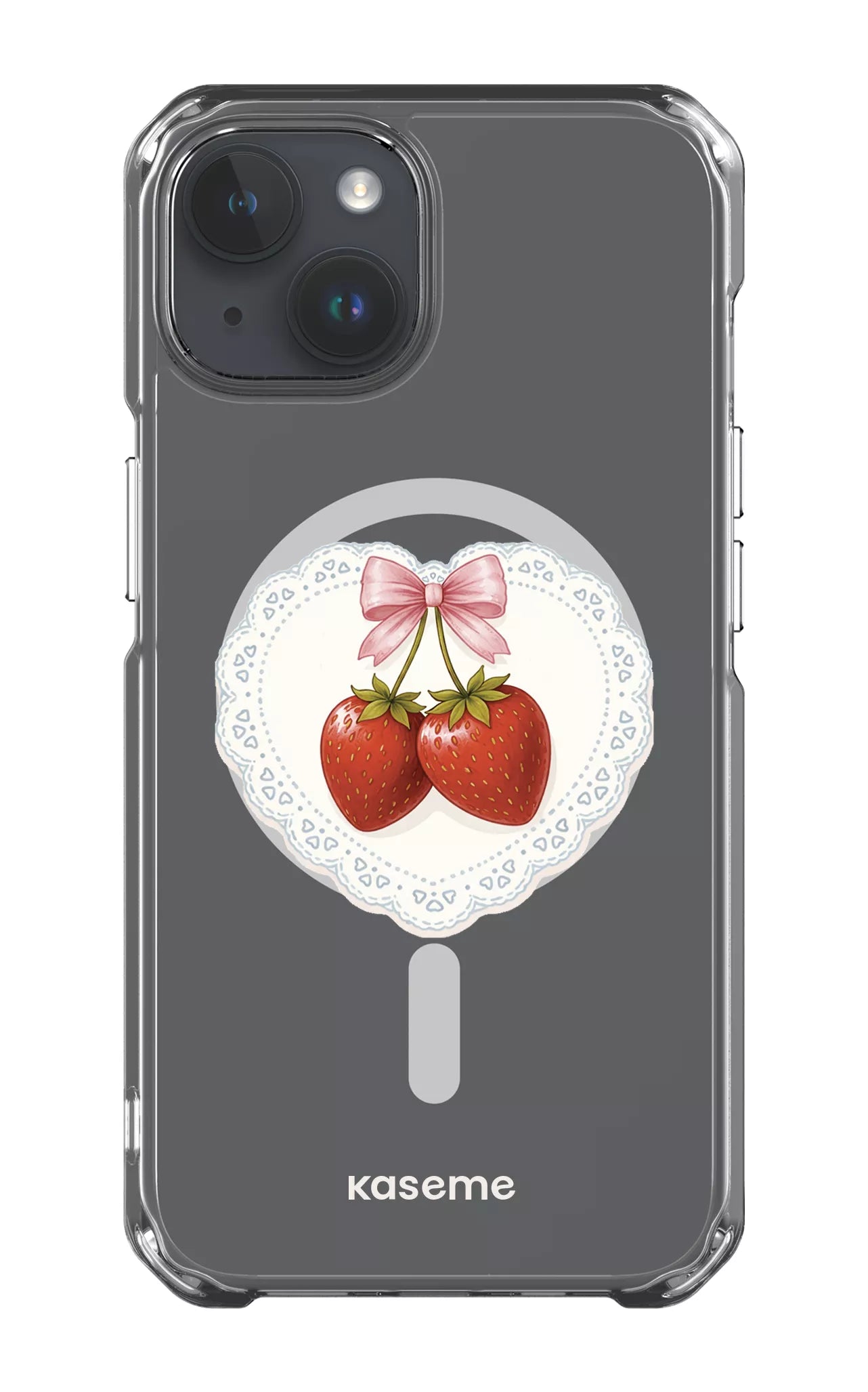 iPhone 14 Clear Case - Magsafe Fresa Lace Clear Case -