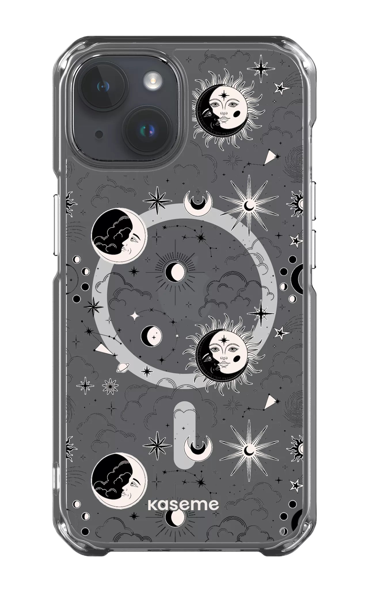 iPhone 14 Clear Case - Magsafe Milky Way Black Clear Case -