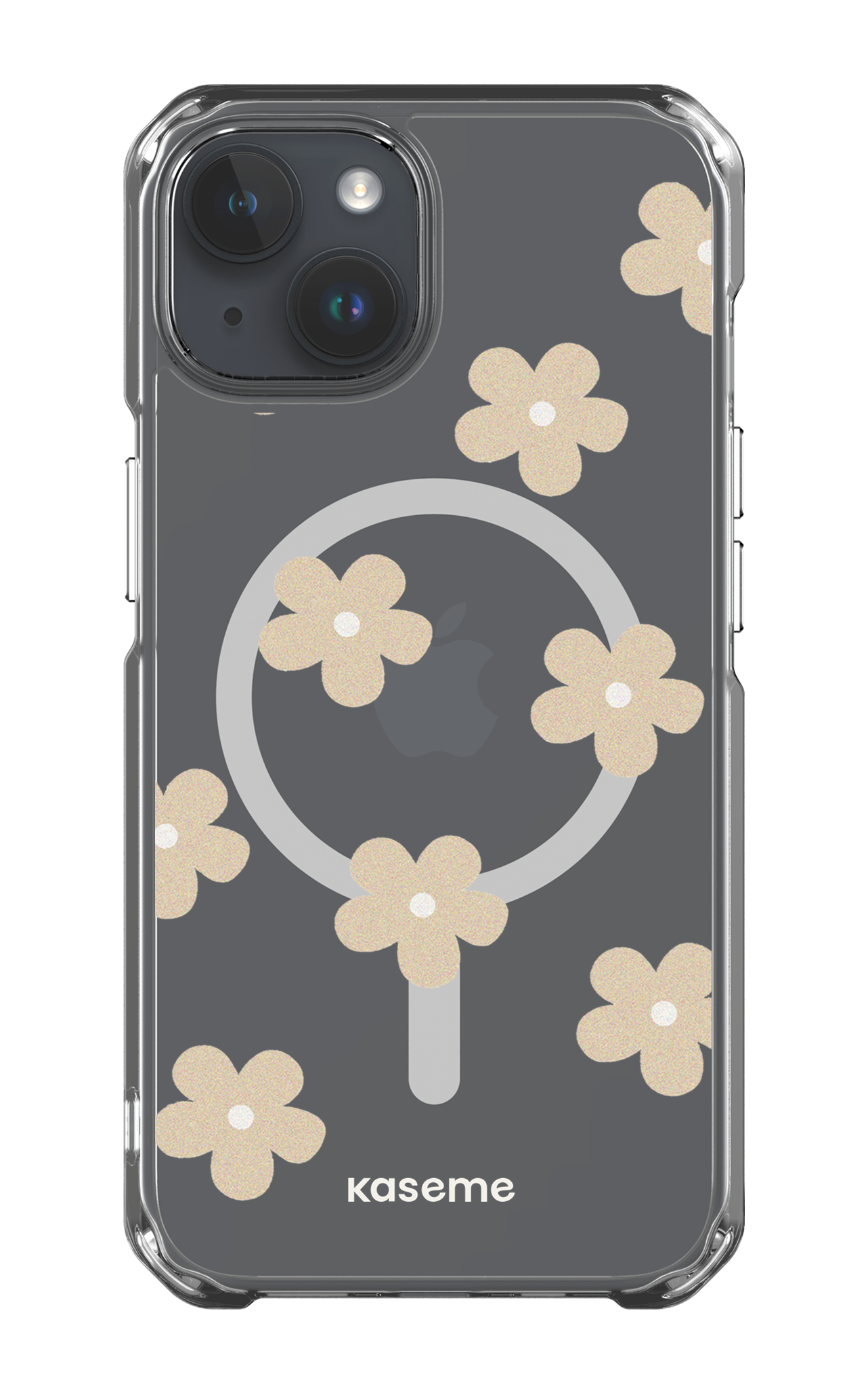 iPhone 14 Clear Case - Magsafe Woodstock Beige Clear Case -