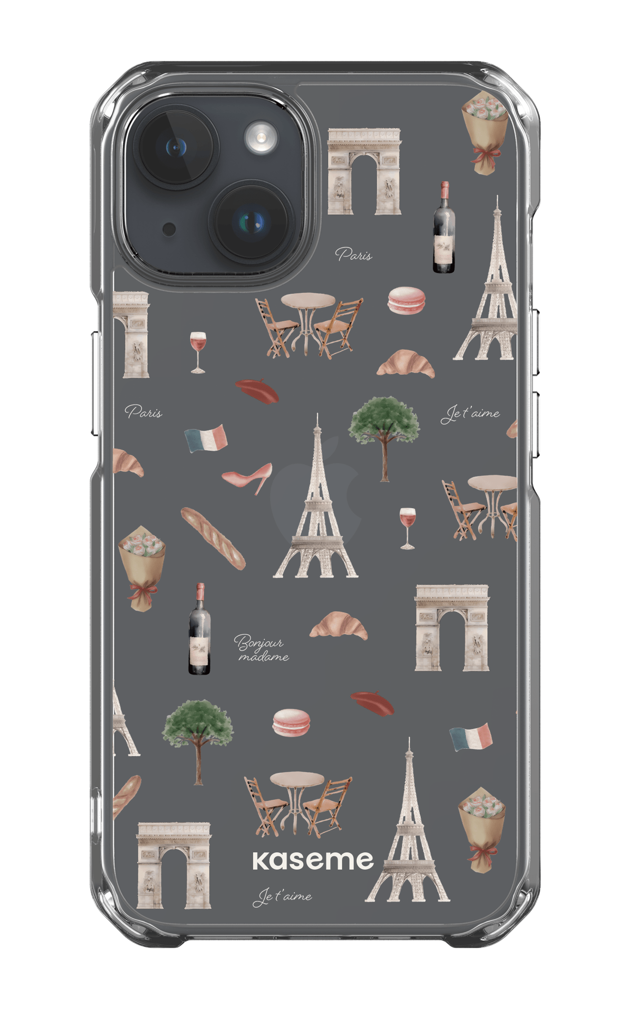 iPhone 14 Clear Case Je t'aime Paris Clear Case -