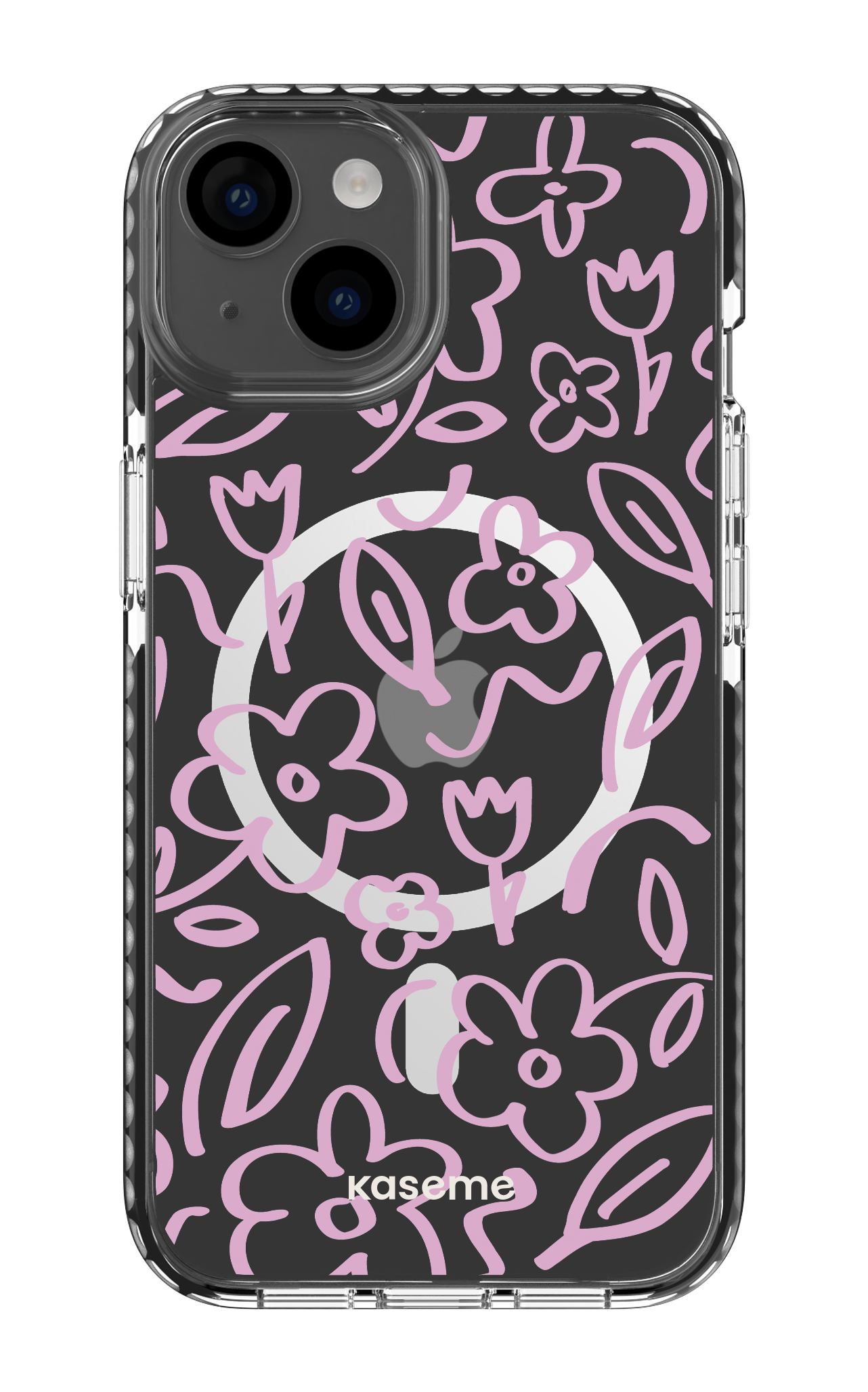 iPhone 14 Clear Case Magsafe - Black Brooklyn pink Clear Case -