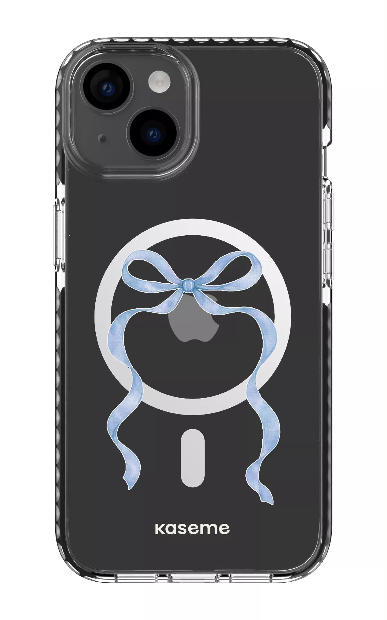 iPhone 14 Clear Case Magsafe - Black Celeste Blue Clear Case -