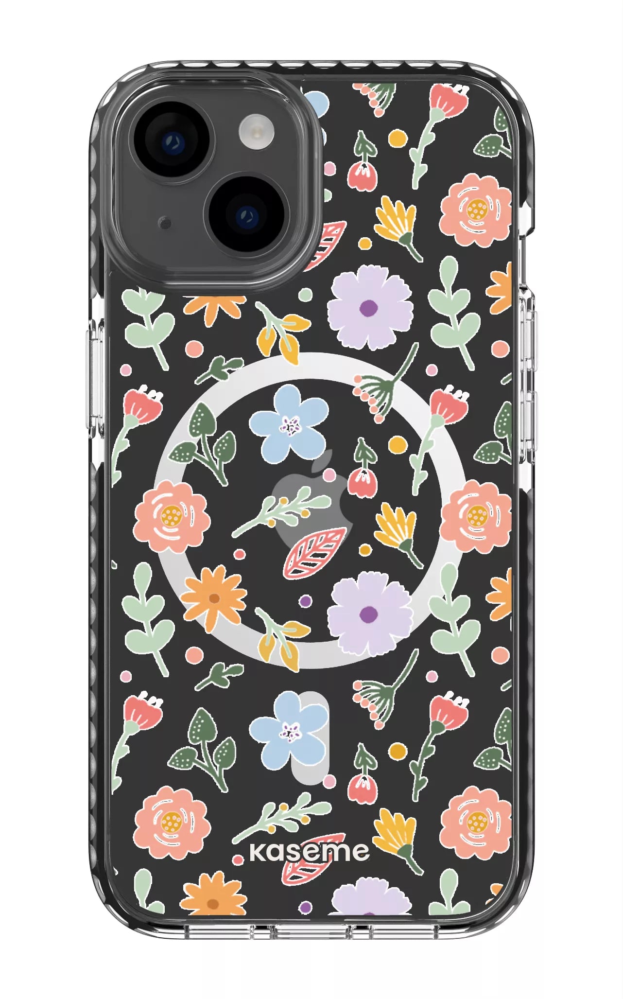 iPhone 14 Clear Case Magsafe - Black Charm Clear Case -