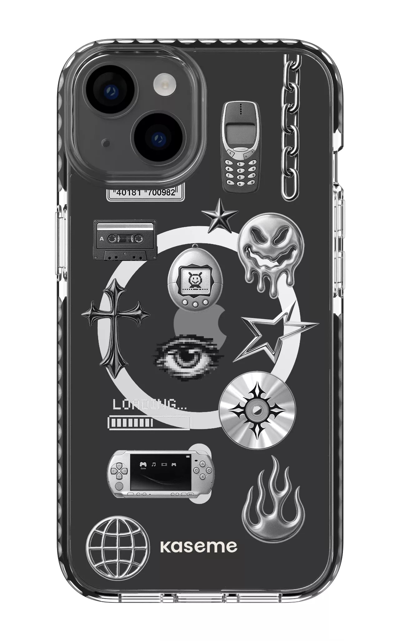 iPhone 14 Clear Case Magsafe - Black Chrome Clear Case -