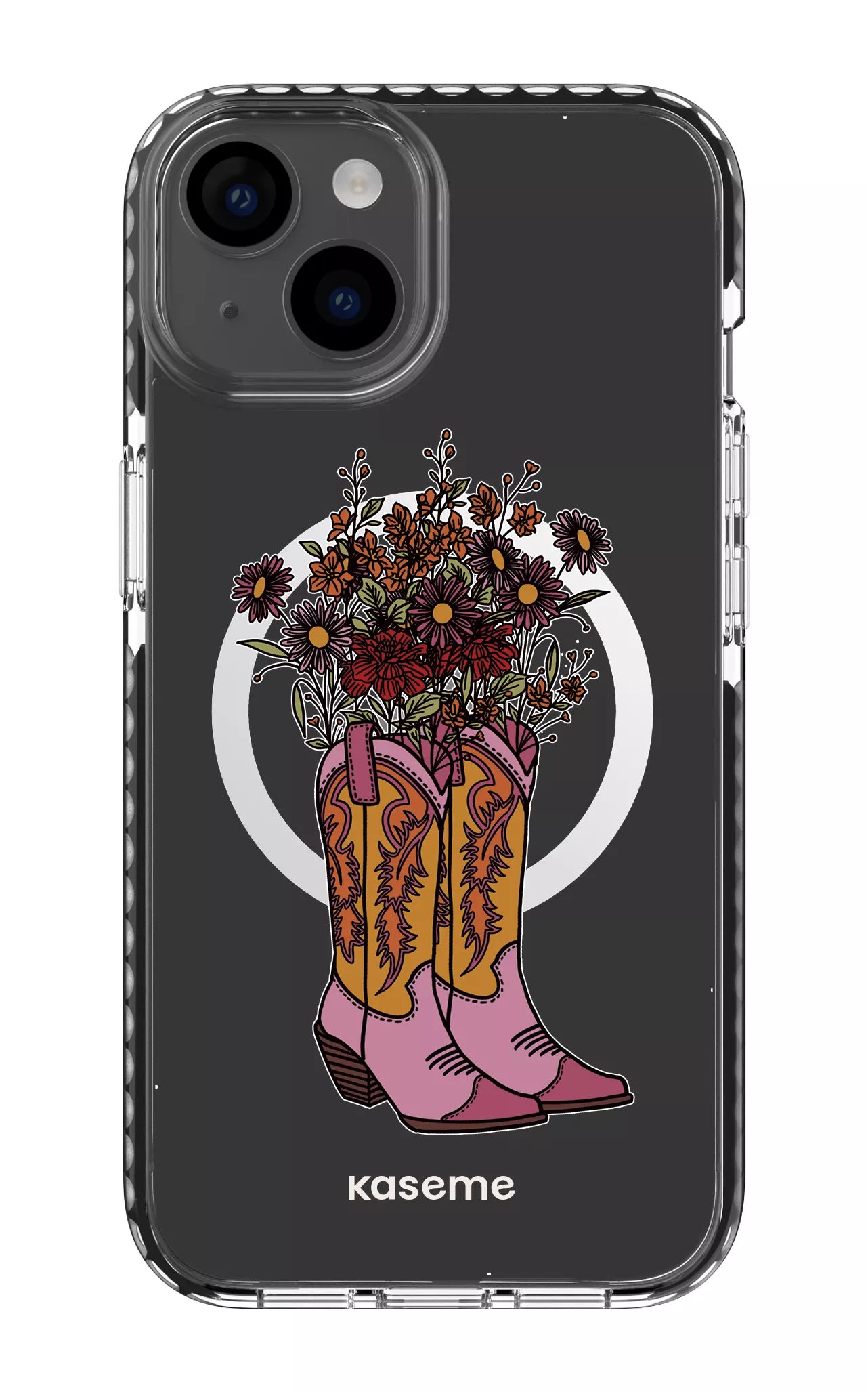 iPhone 14 Clear Case Magsafe - Black Howdy Clear Case -