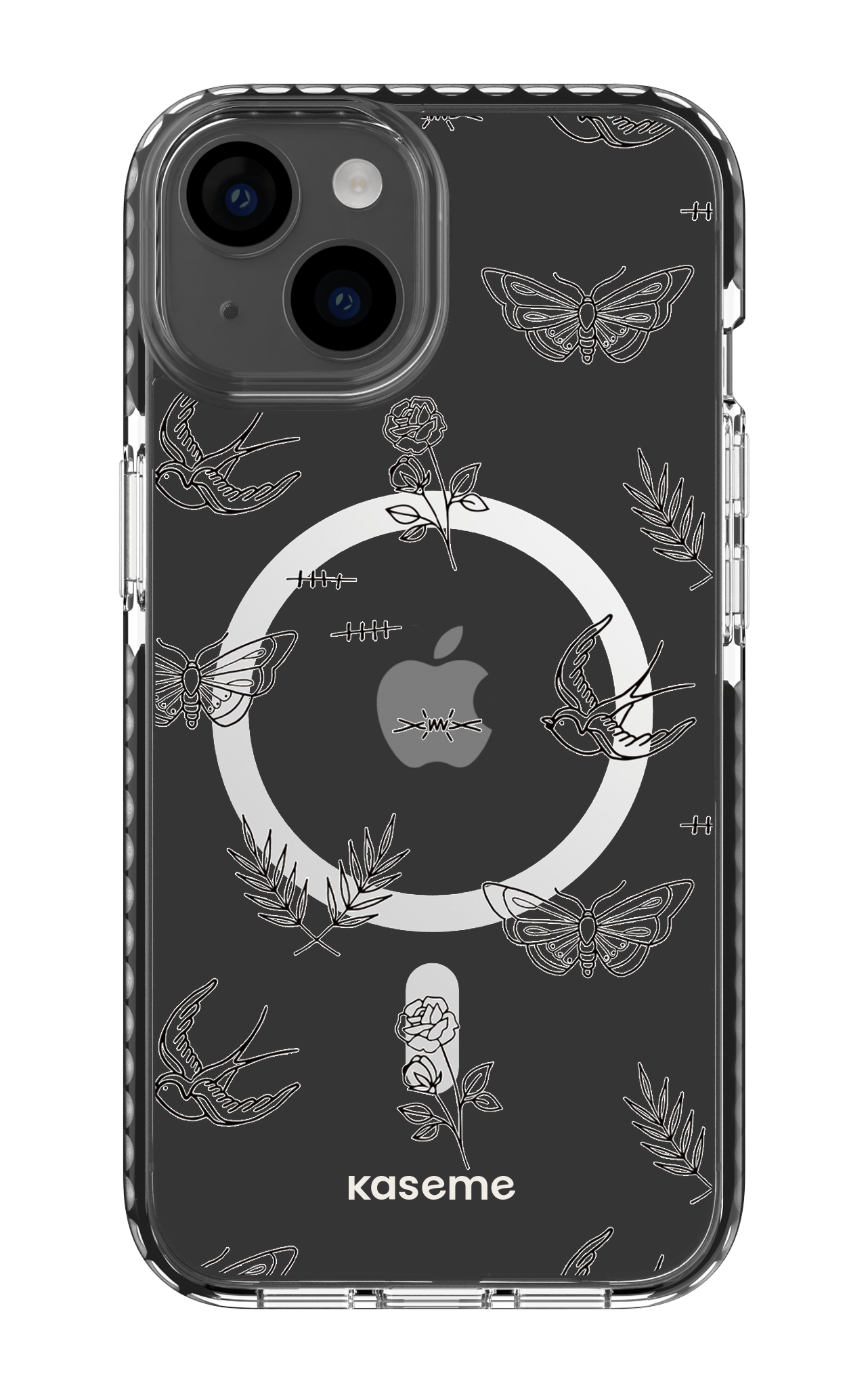 iPhone 14 Clear Case Magsafe - Black Ink Clear Case -