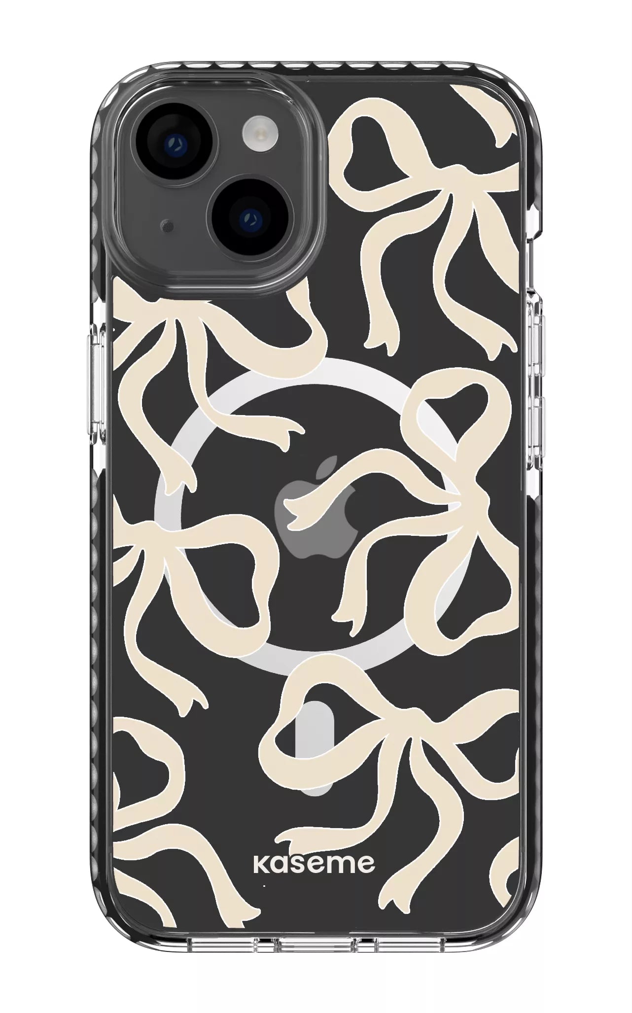 iPhone 14 Clear Case Magsafe - Black Lace Clear Case -