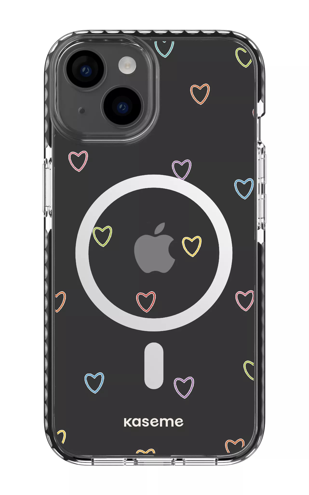 iPhone 14 Clear Case Magsafe - Black Love Wins Clear Case -