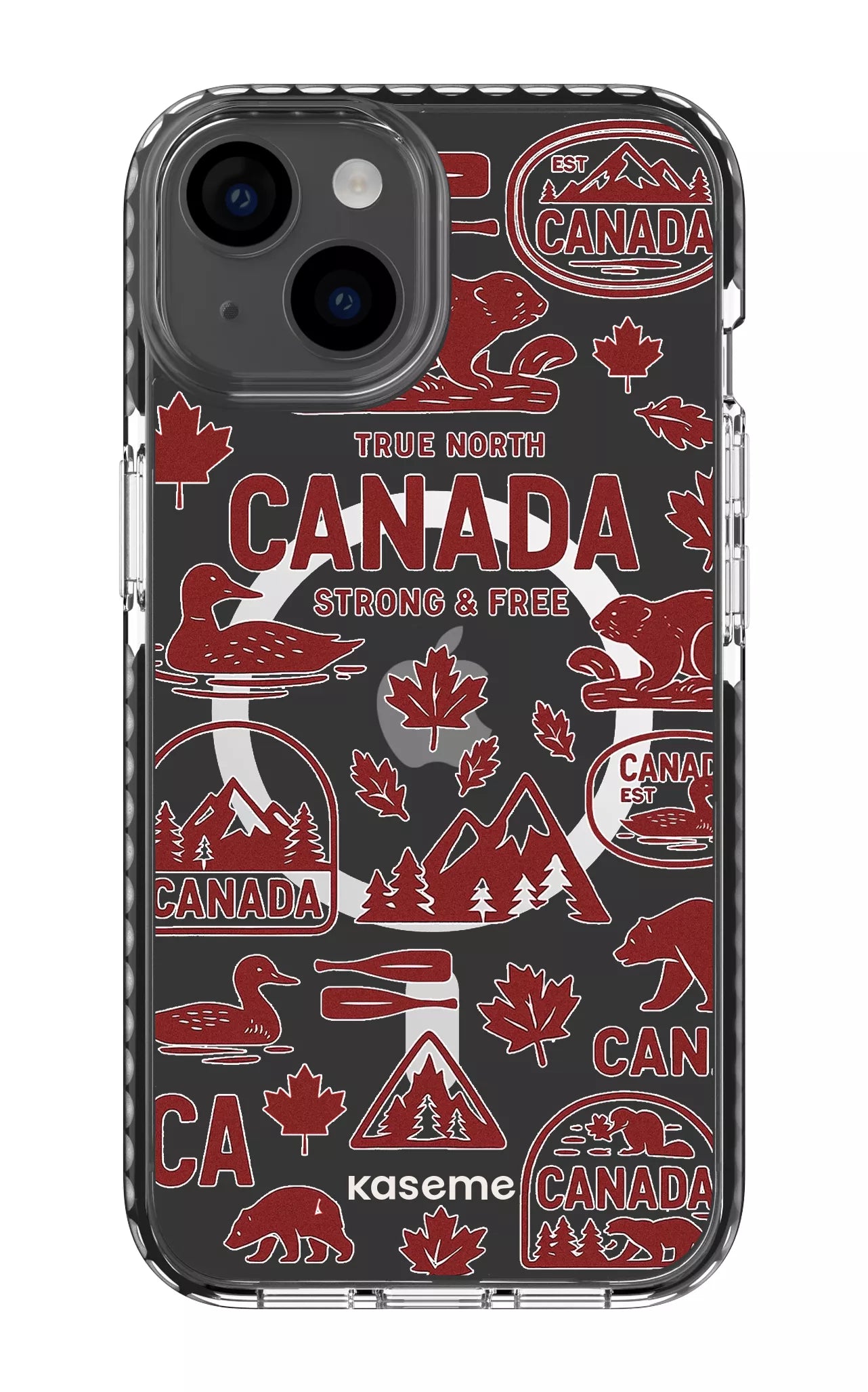 iPhone 14 Clear Case Magsafe - Black Oh Canada Clear Case -
