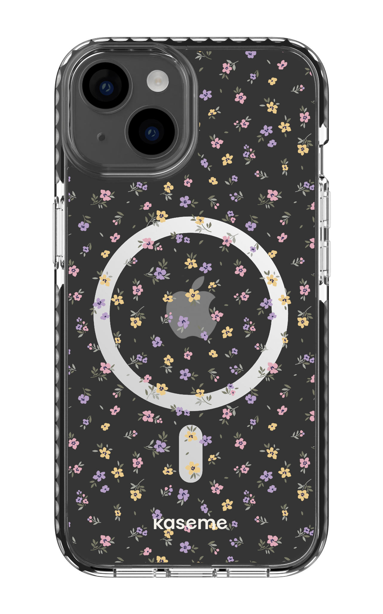 iPhone 14 Clear Case Magsafe - Black Porcelain Blossom Clear Case -