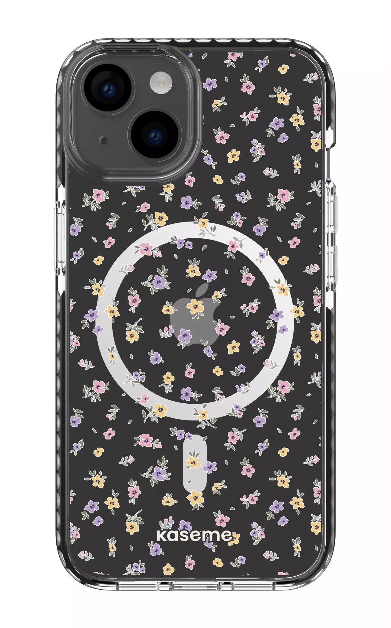 iPhone 14 Clear Case Magsafe - Black Porcelain Blossom Clear Case -