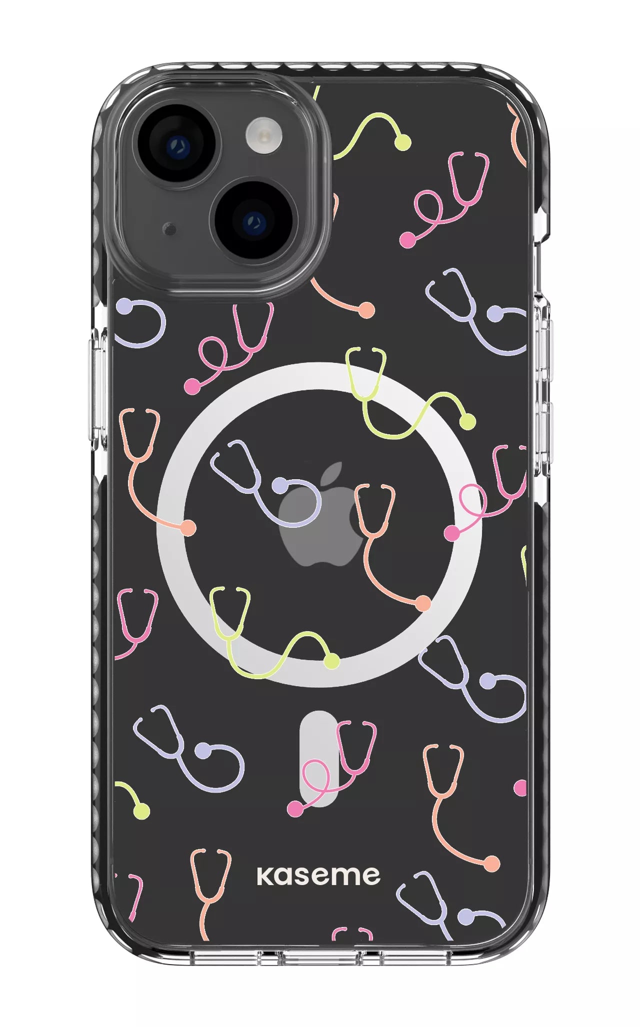 iPhone 14 Clear Case Magsafe - Black Pulse Clear Case -