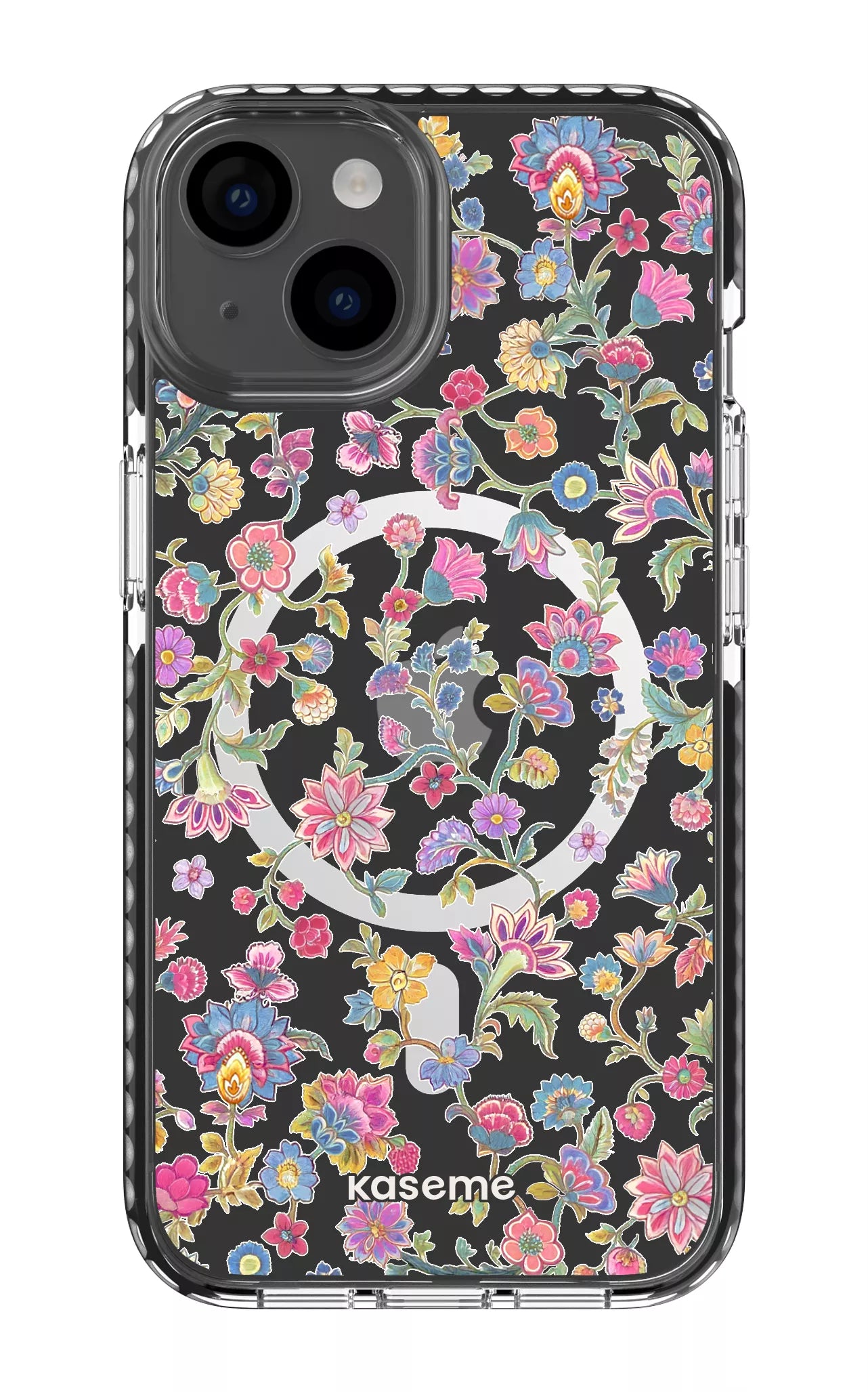iPhone 14 Clear Case Magsafe - Black Secret Garden Clear Case -