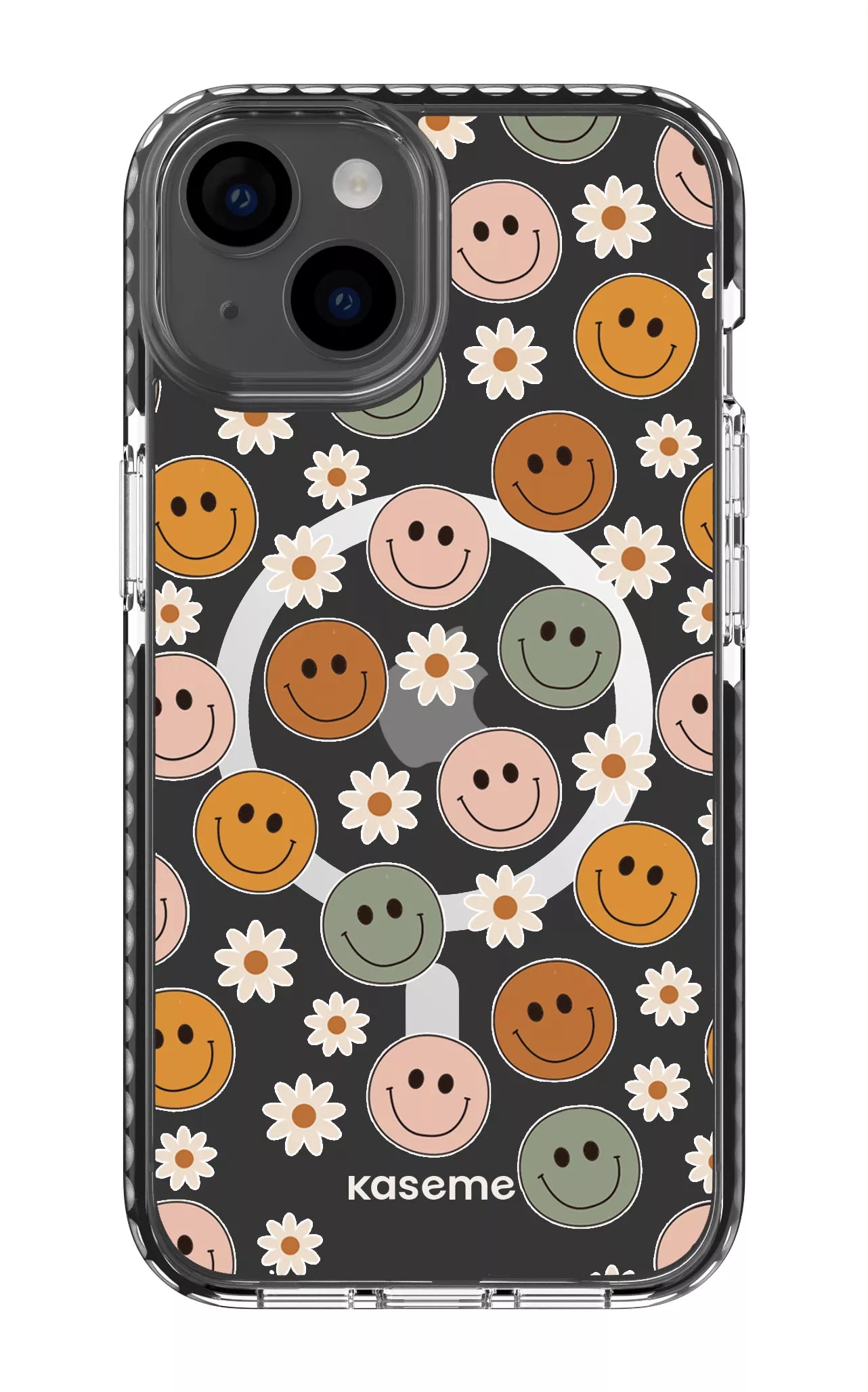 iPhone 14 Clear Case Magsafe - Black Smirk Clear Case -