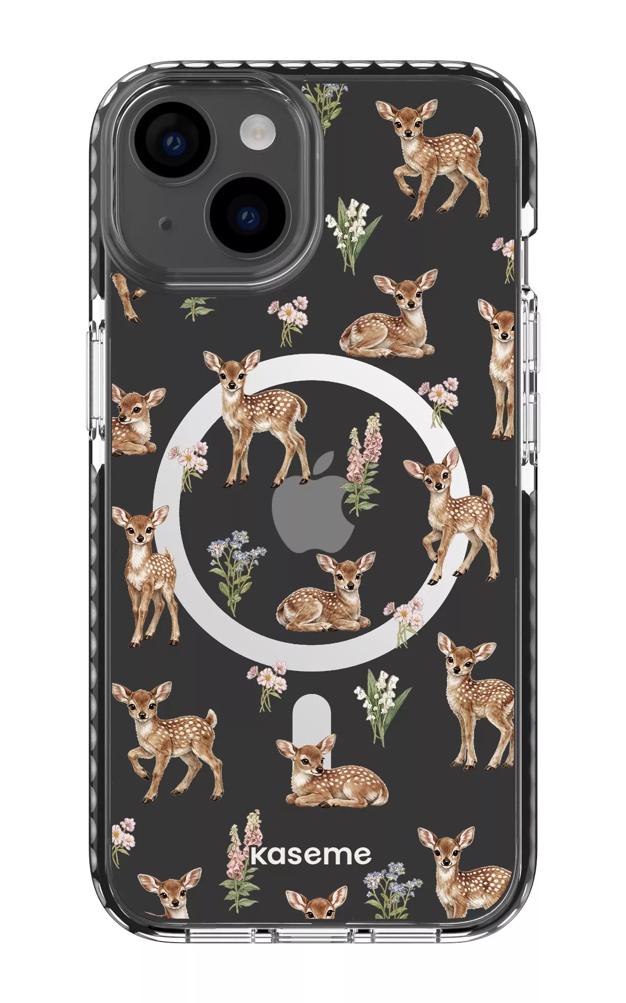 iPhone 14 Clear Case Magsafe - Black Sweet Bambi Clear Case -