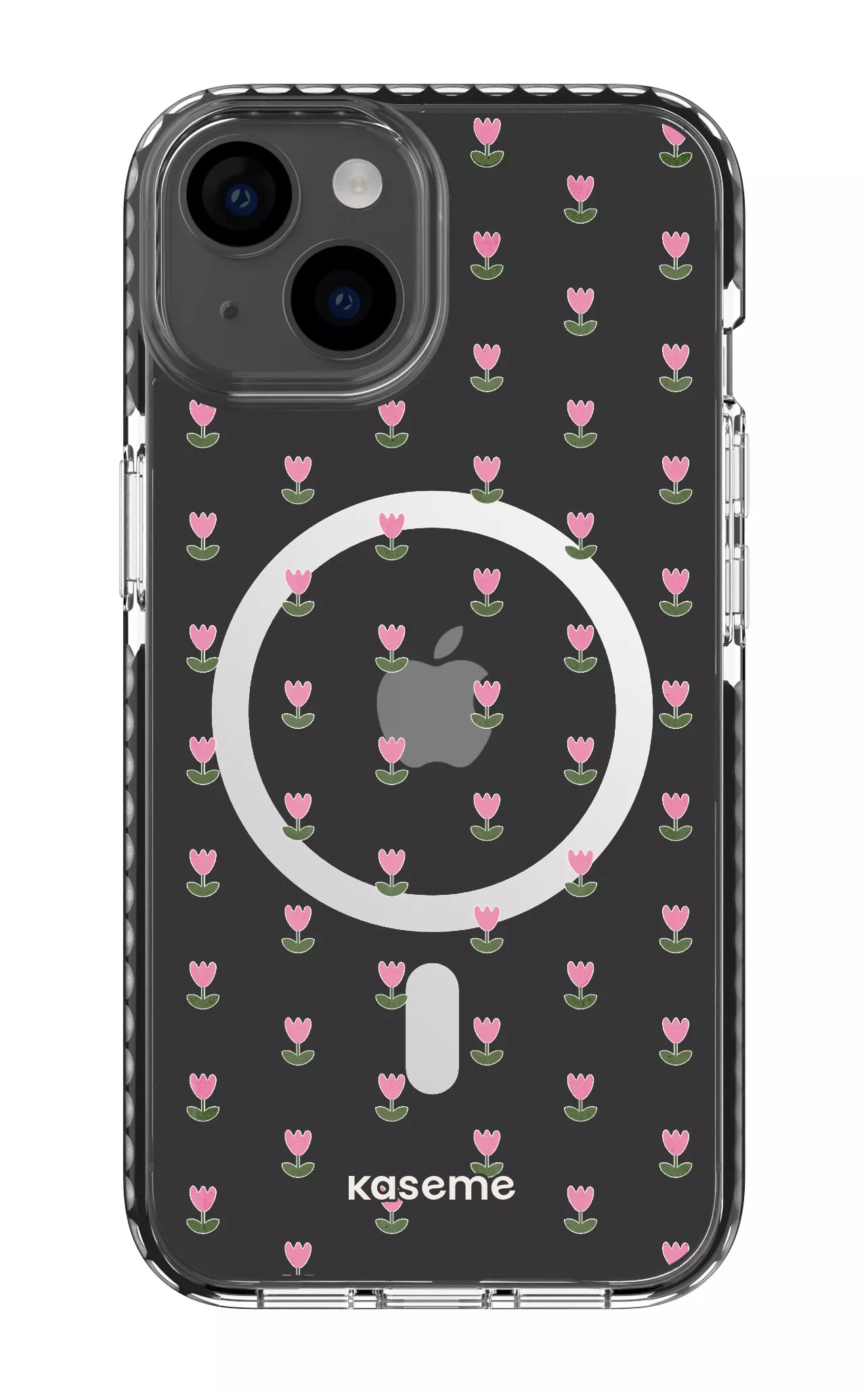 iPhone 14 Clear Case Magsafe - Black Triumph Pink Clear Case -