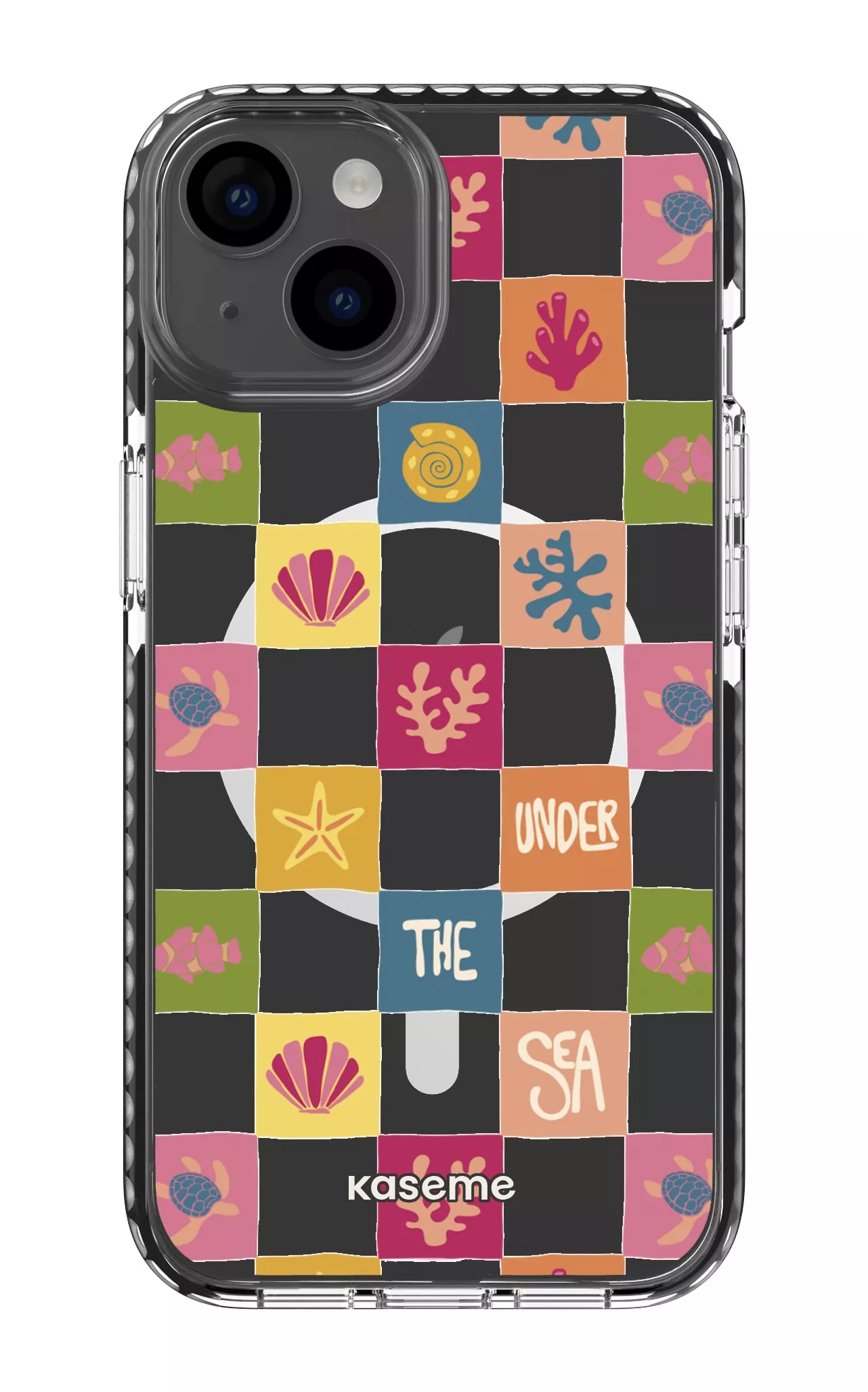 iPhone 14 Clear Case Magsafe - Black Under the sea Clear Case -