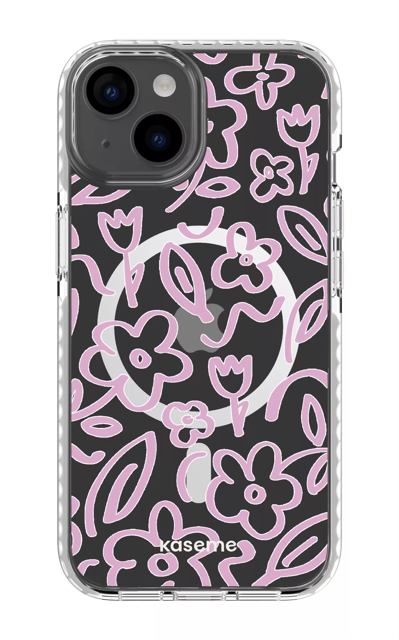 iPhone 14 Clear Case Magsafe - White Brooklyn pink Clear Case -