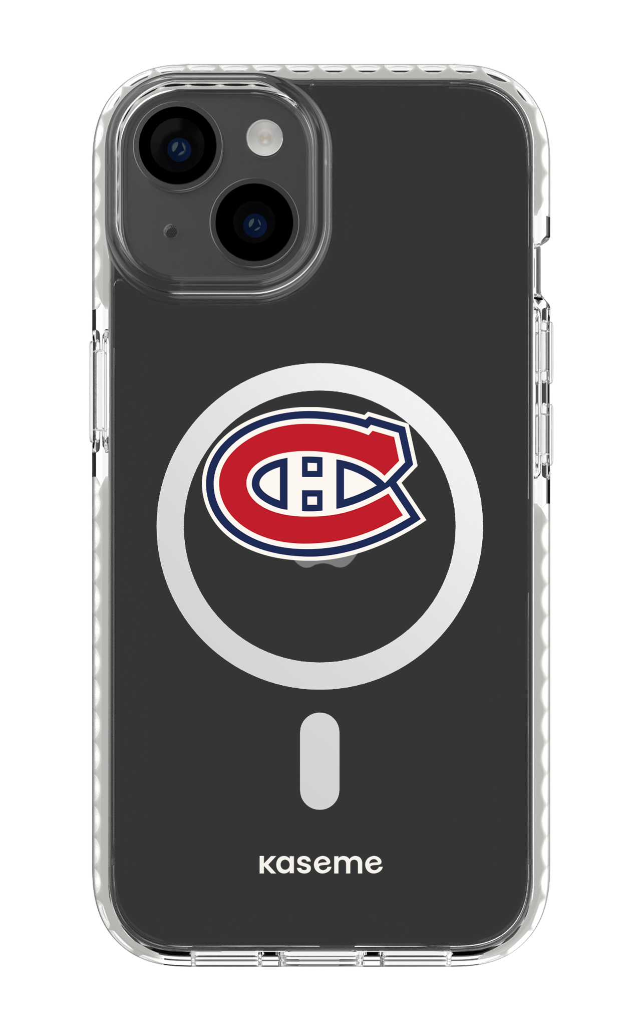 iPhone 14 Clear Case Magsafe - White Canadiens Logo Clear -