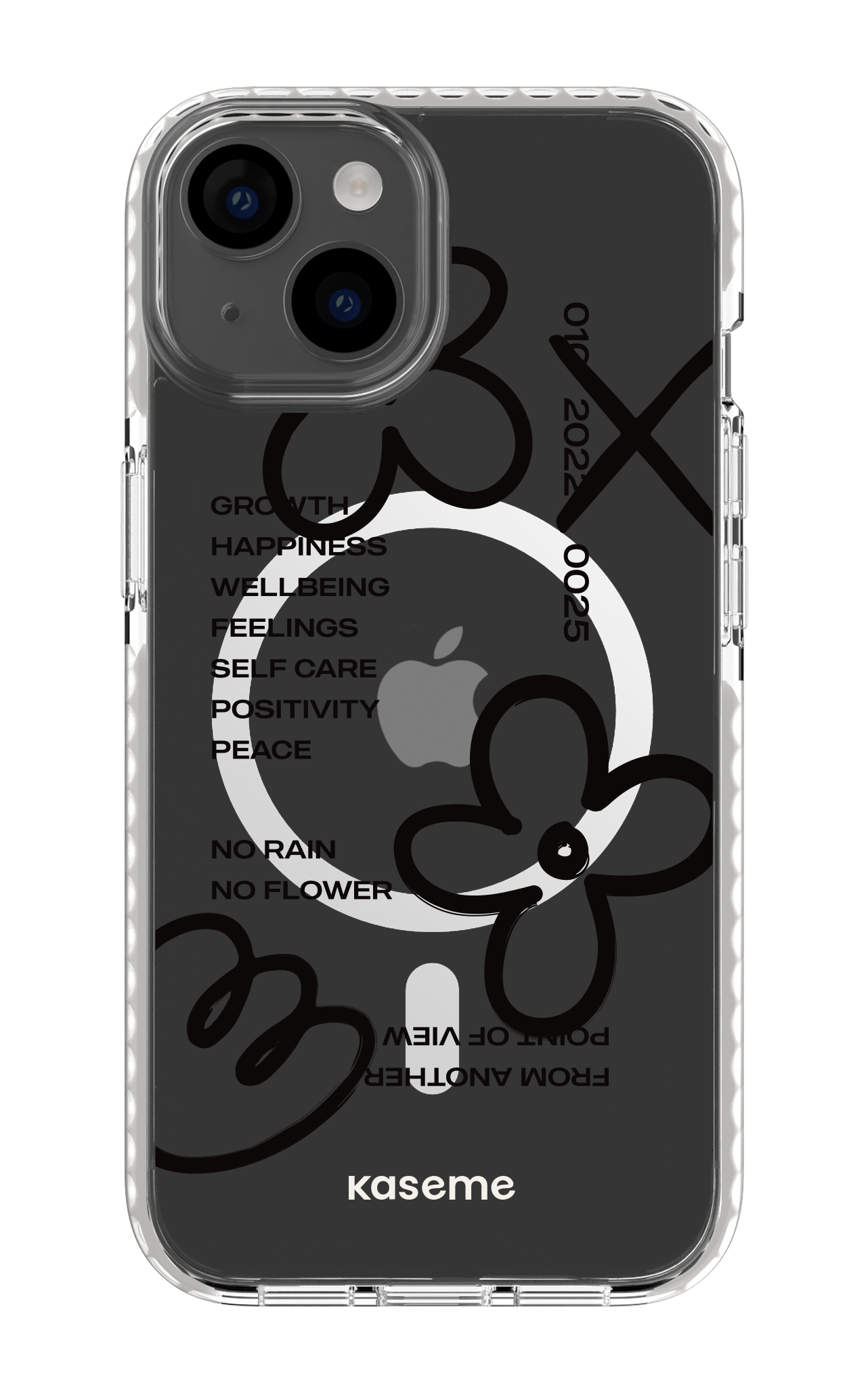 iPhone 14 Clear Case Magsafe - White Feelings black clear case -