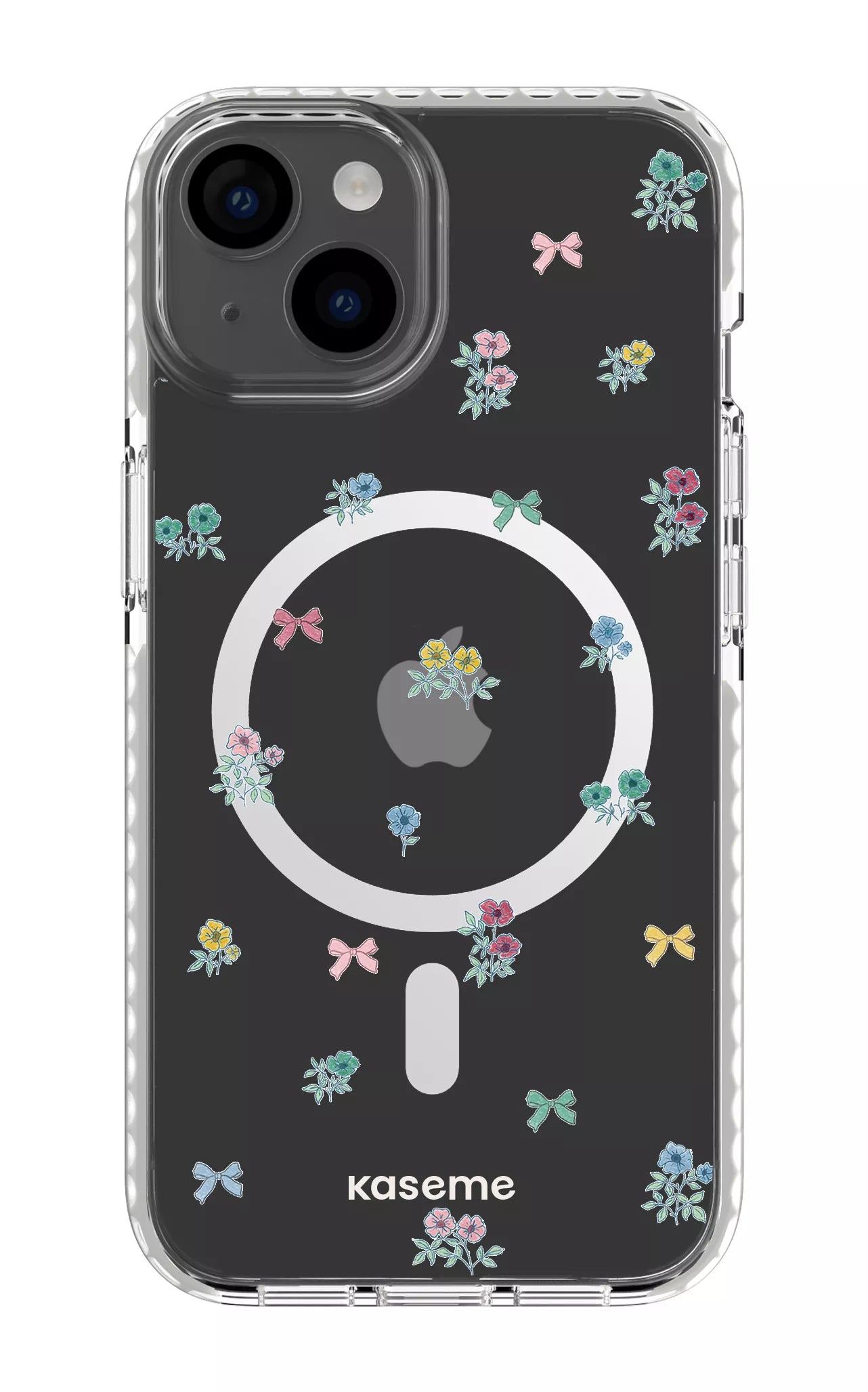 iPhone 14 Clear Case Magsafe - White Graceful Clear Case -