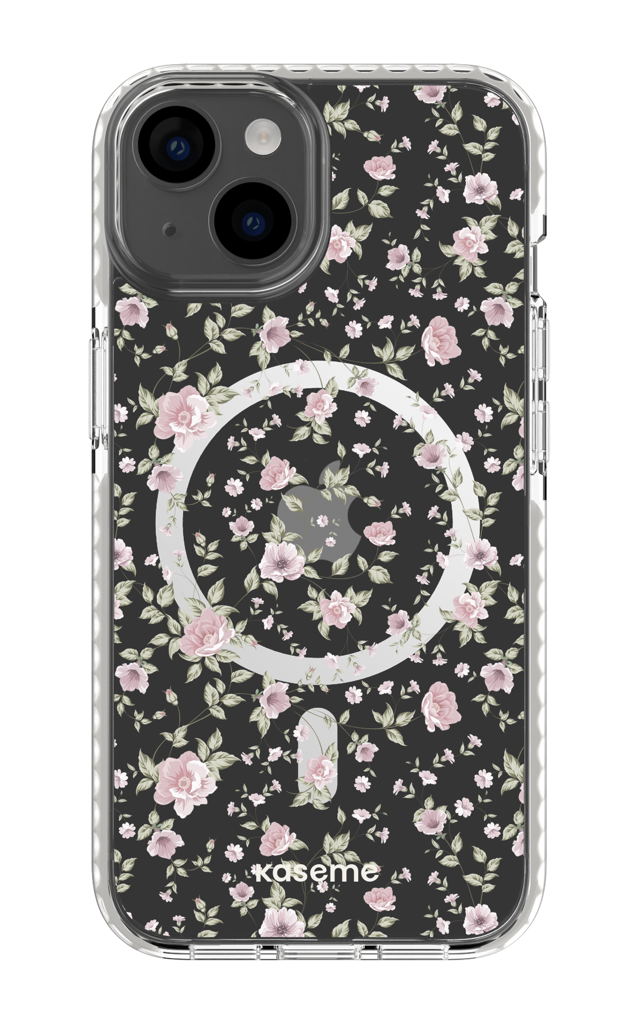 iPhone 14 Clear Case Magsafe - White La Vie en Rose Clear Case -