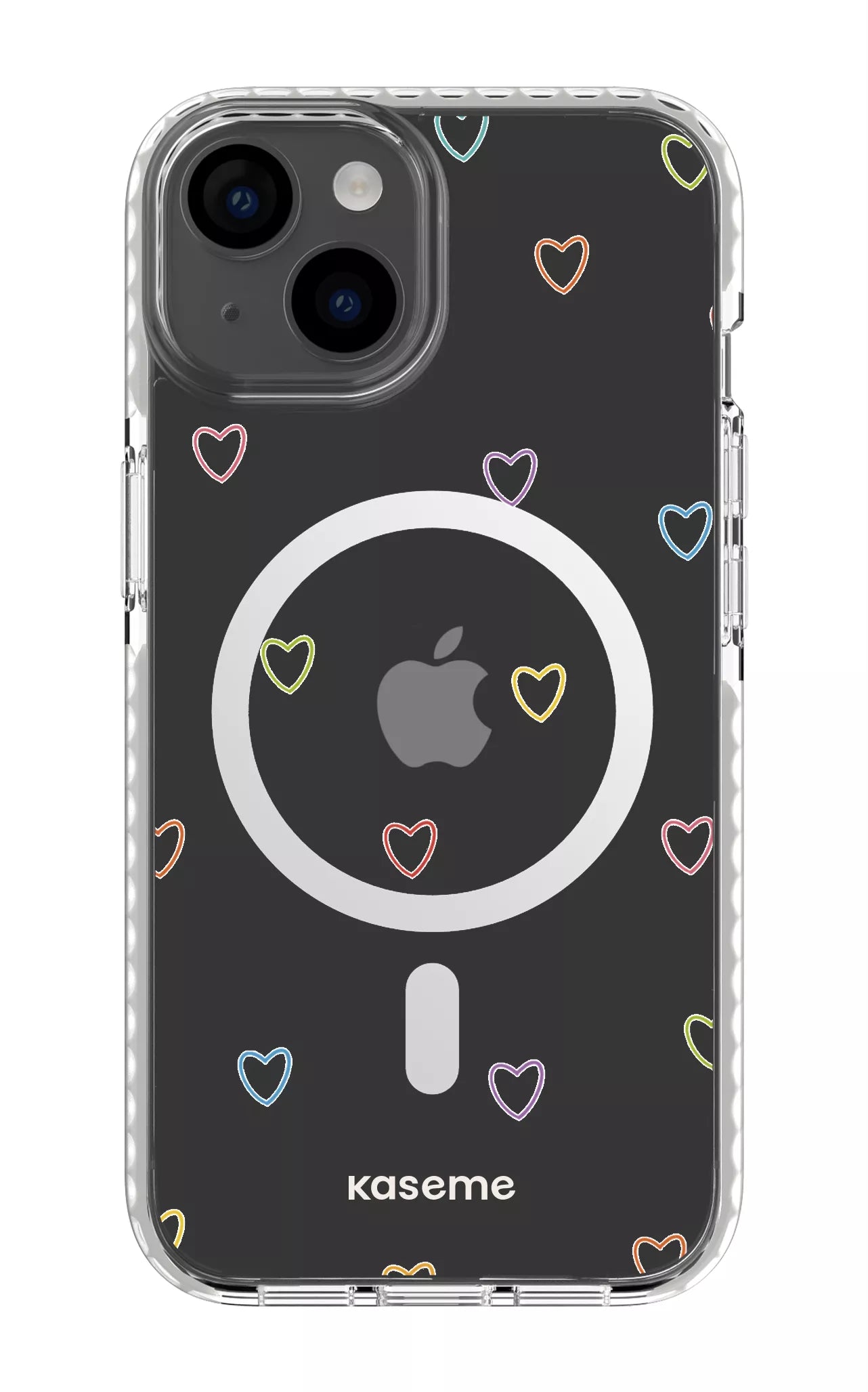 iPhone 14 Clear Case Magsafe - White Love Wins Clear Case -