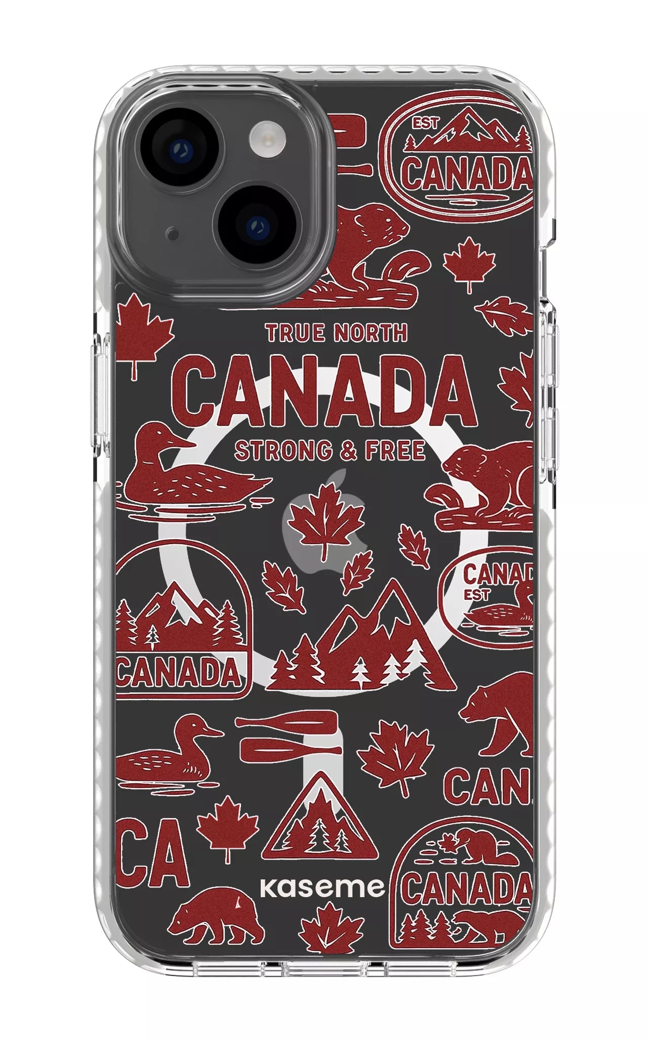 iPhone 14 Clear Case Magsafe - White Oh Canada Clear Case -