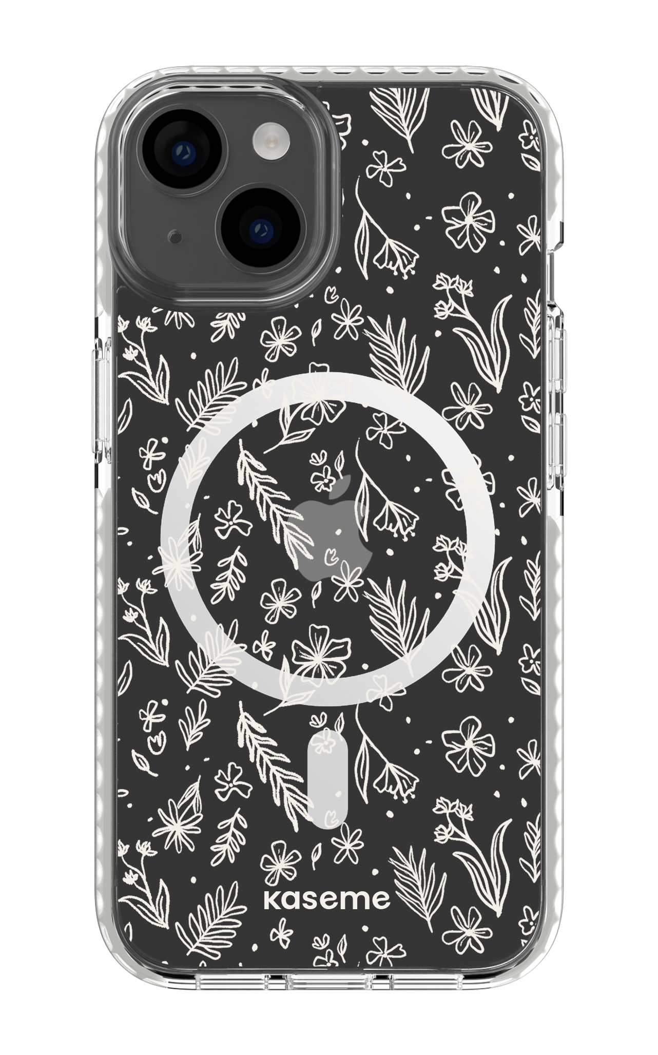 iPhone 14 Clear Case Magsafe - White Olive Branch Clear Case -